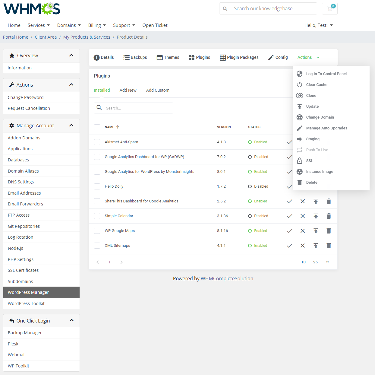 Plesk Extended For WHMCS: Module Screenshot 21