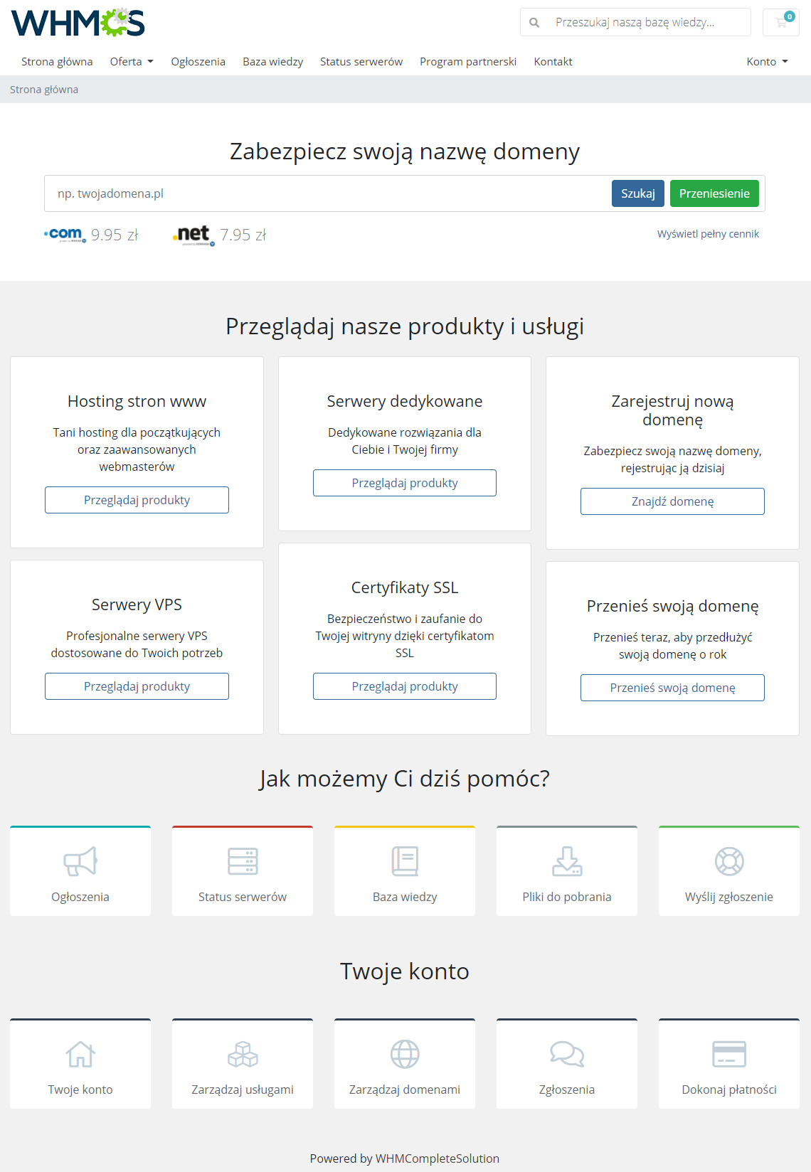 Polish Language Translation For WHMCS: Module Screenshot 1