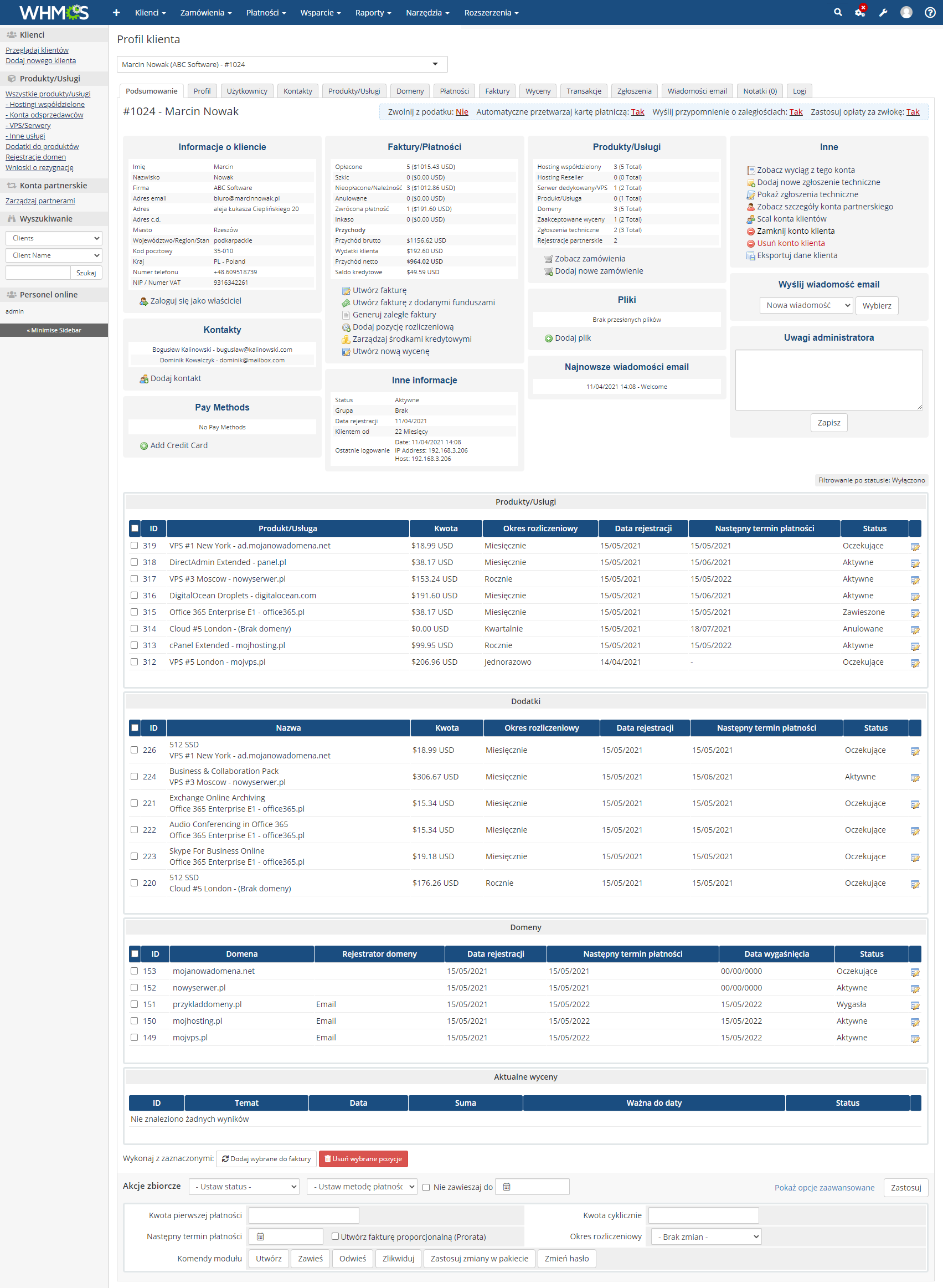 Polish Language Translation For WHMCS: Module Screenshot 20