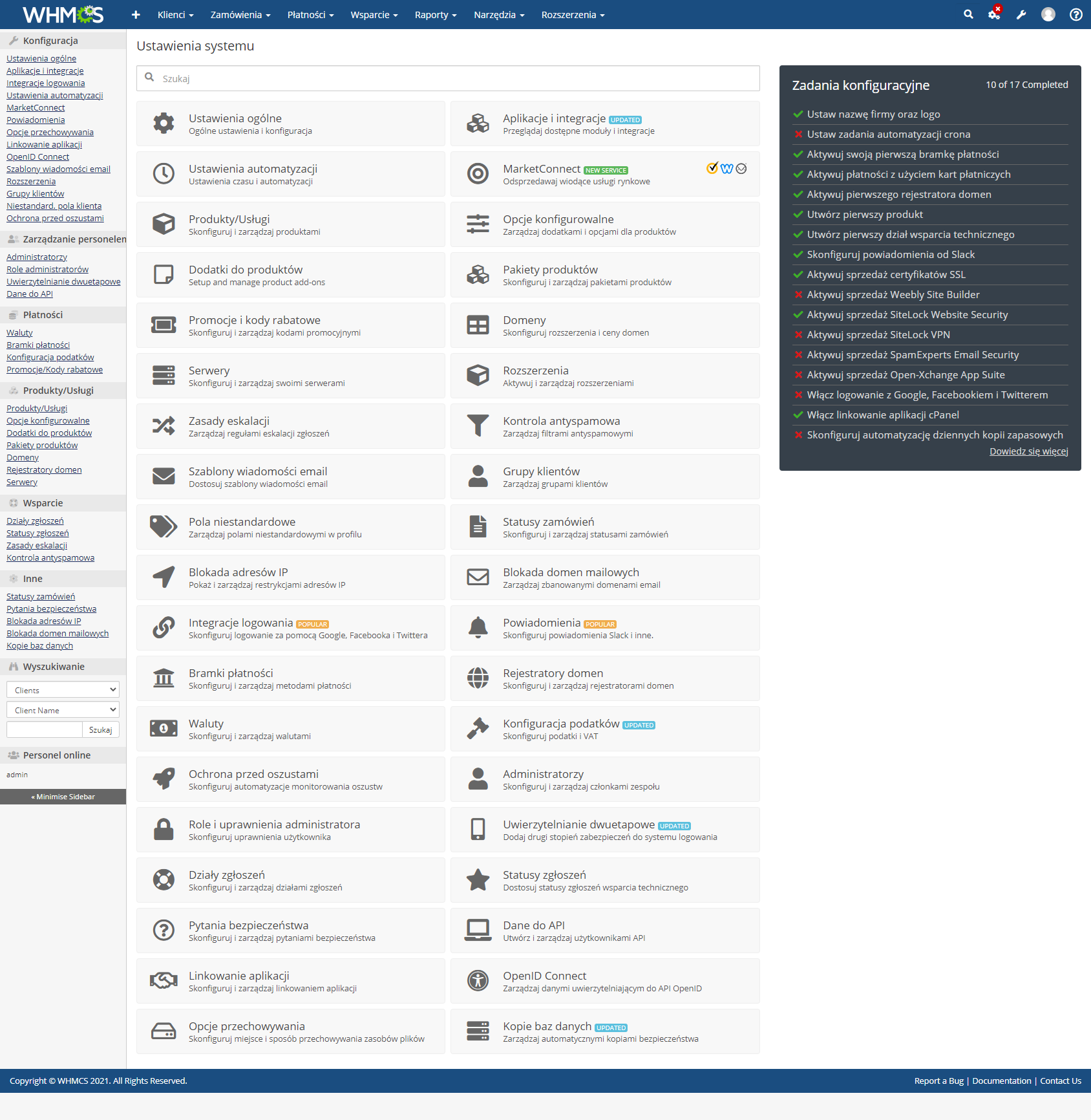 Polish Language Translation For WHMCS: Module Screenshot 28