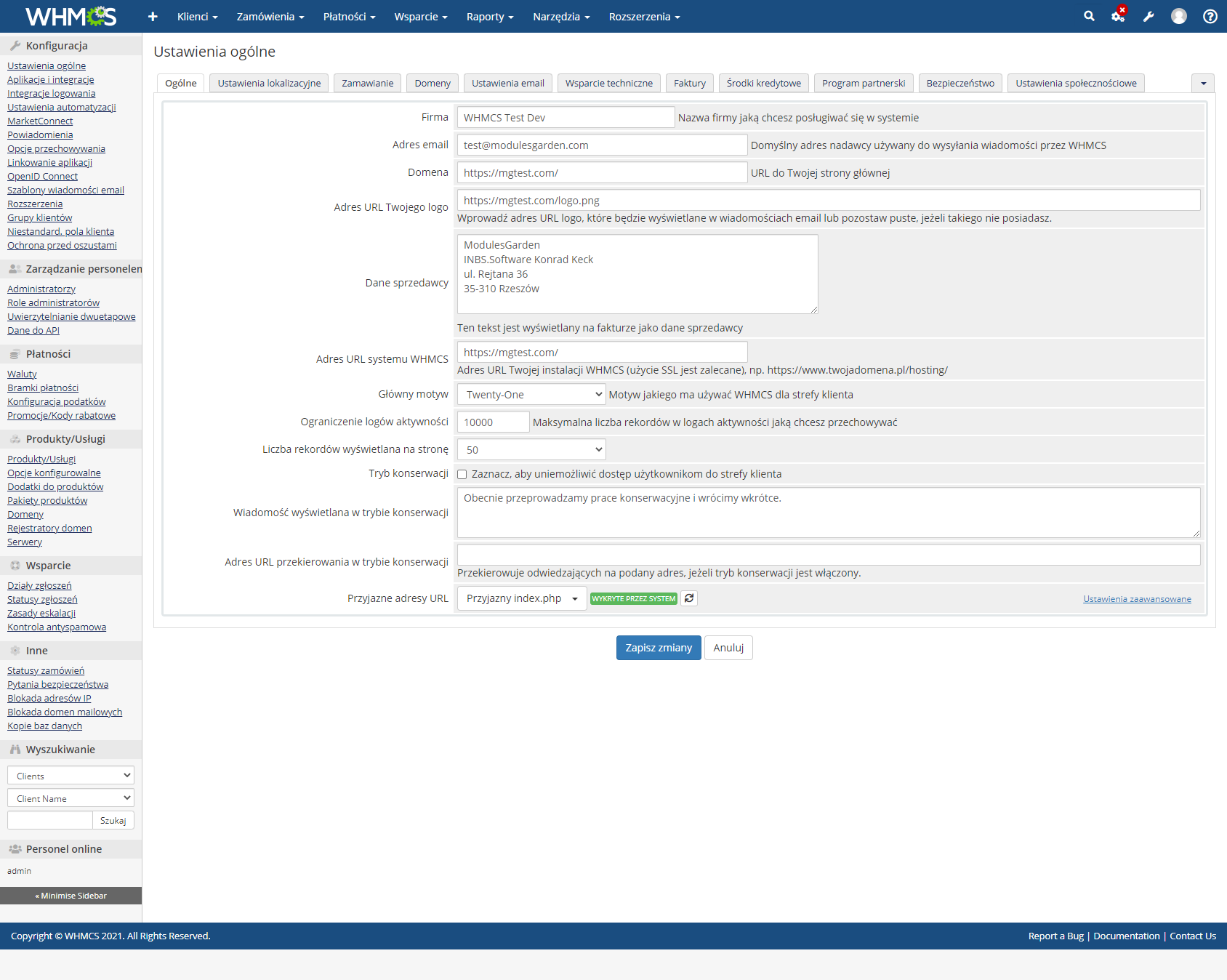 Polish Language Translation For WHMCS: Module Screenshot 29
