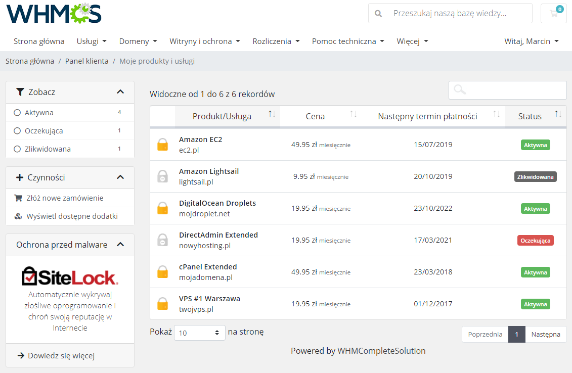 Polish Language Translation For WHMCS: Module Screenshot 3