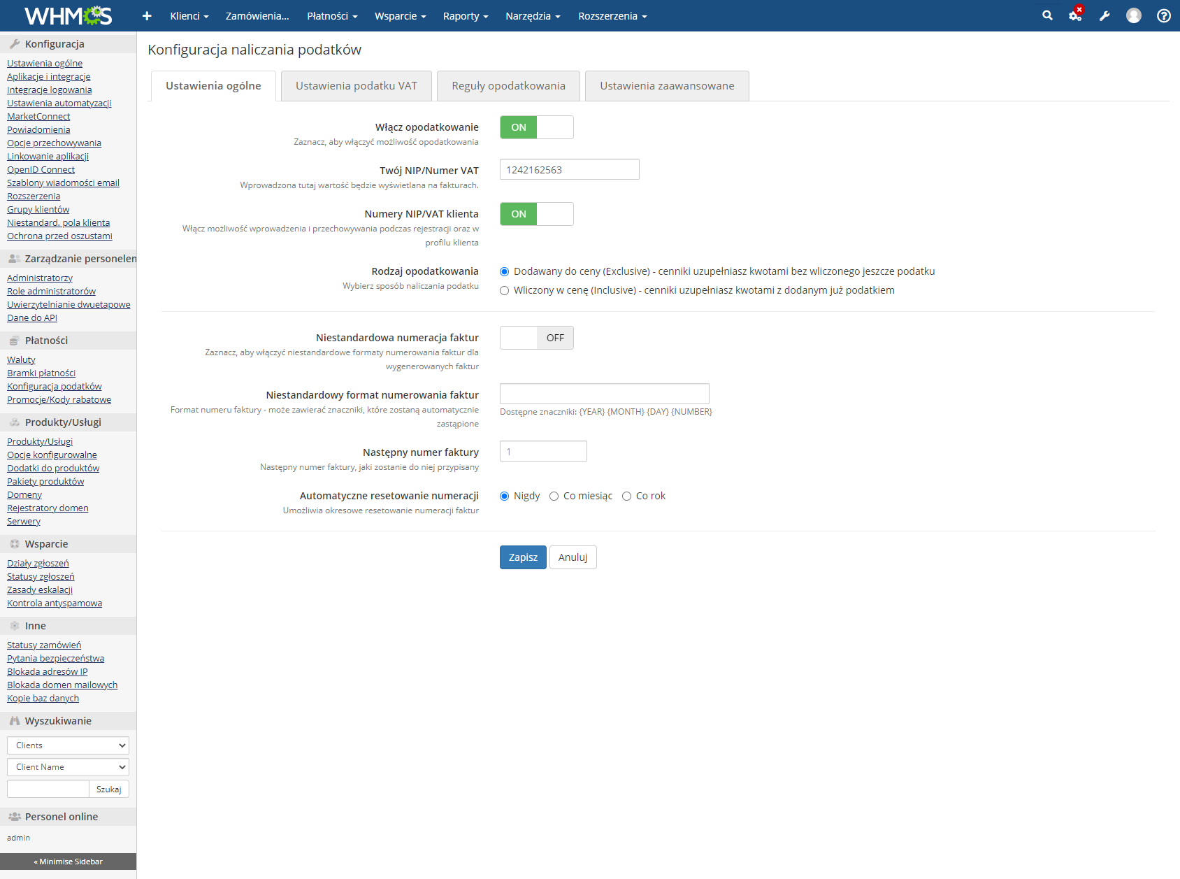 Polish Language Translation For WHMCS: Module Screenshot 33
