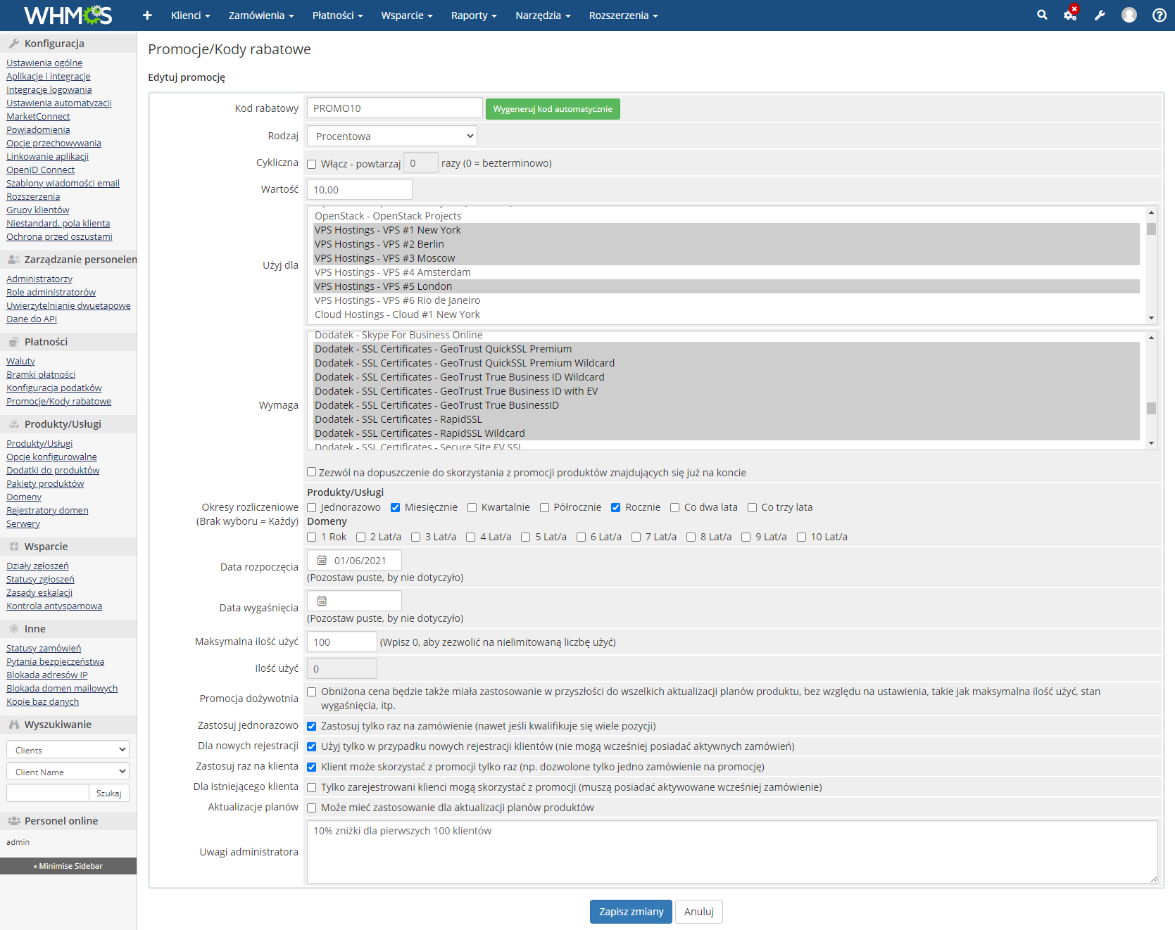 Polish Language Translation For WHMCS: Module Screenshot 34