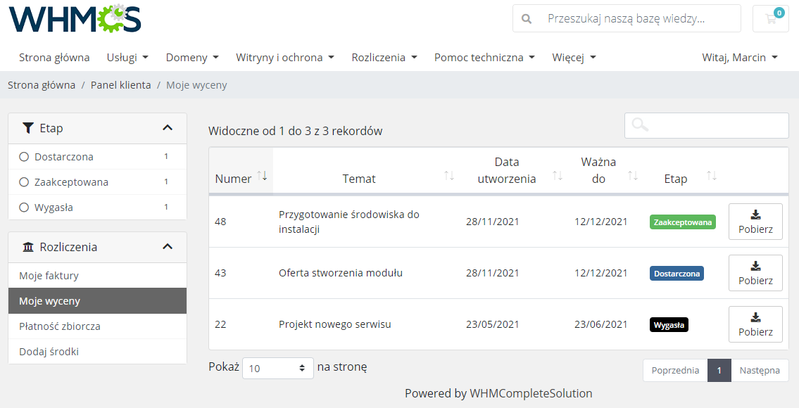Polish Language Translation For WHMCS: Module Screenshot 7