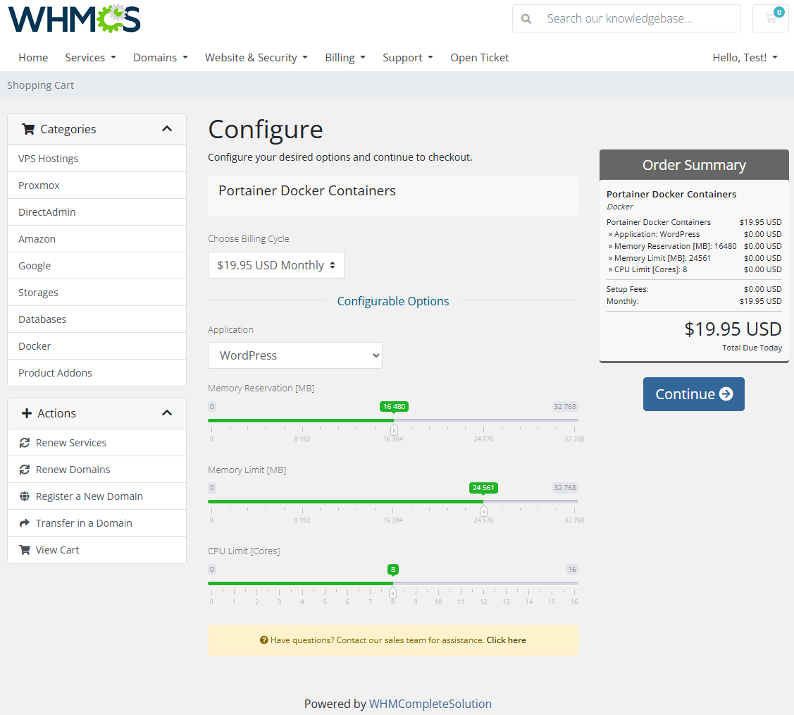 Portainer Docker Containers For WHMCS: Module Screenshot 10