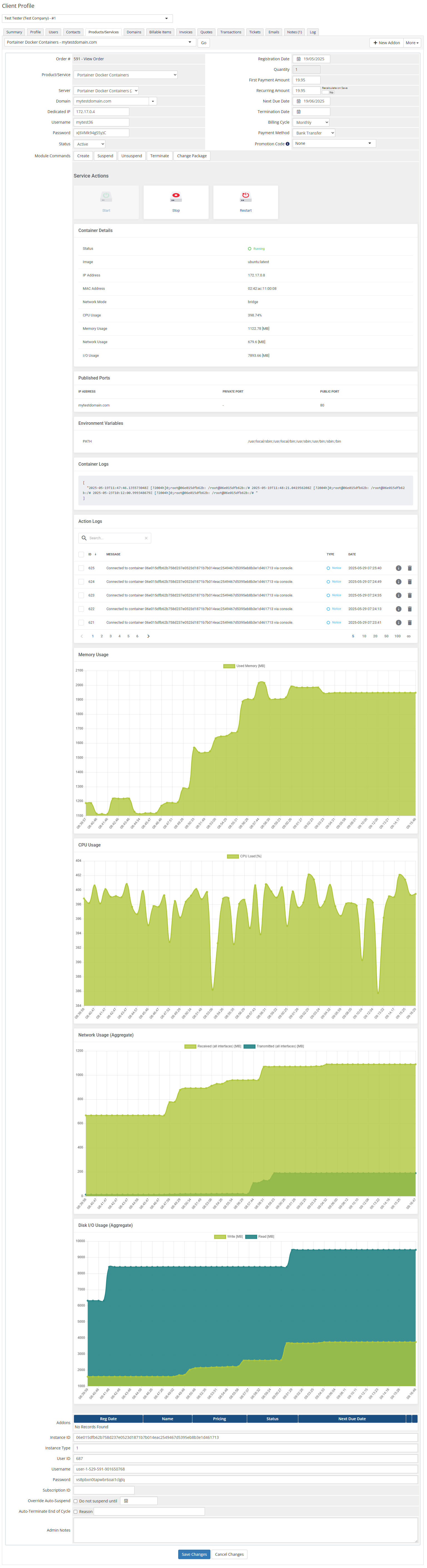 Portainer Docker Containers For WHMCS: Module Screenshot 11