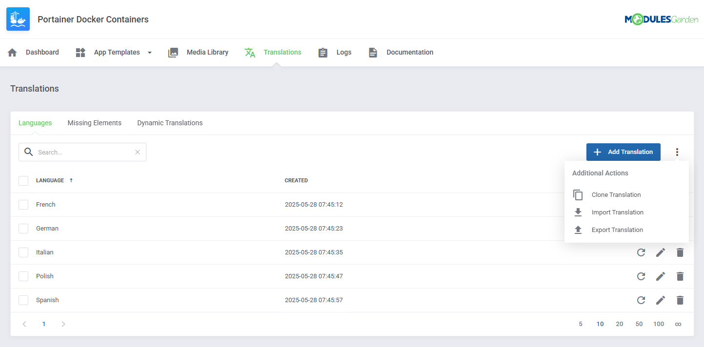 Portainer Docker Containers For WHMCS: Module Screenshot 21
