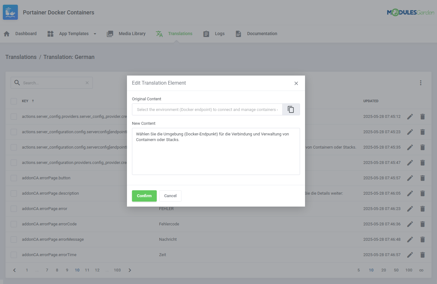 Portainer Docker Containers For WHMCS: Module Screenshot 23