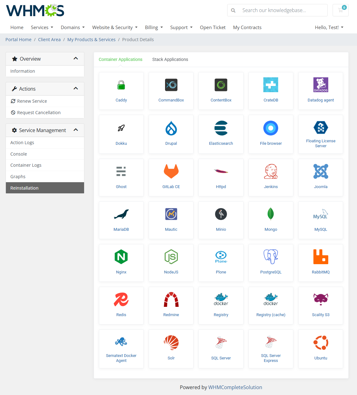 Portainer Docker Containers For WHMCS: Module Screenshot 7