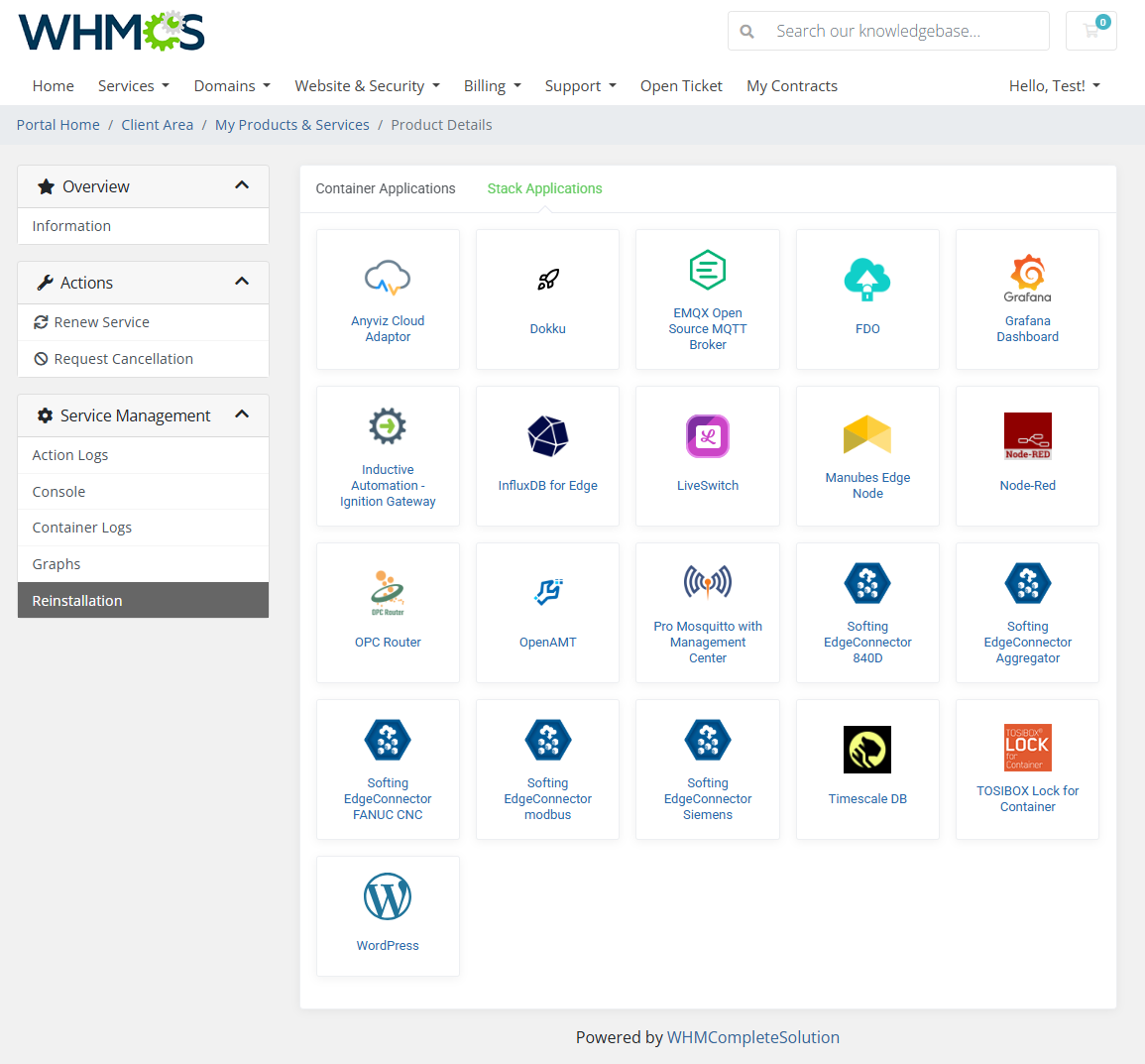 Portainer Docker Containers For WHMCS: Module Screenshot 8