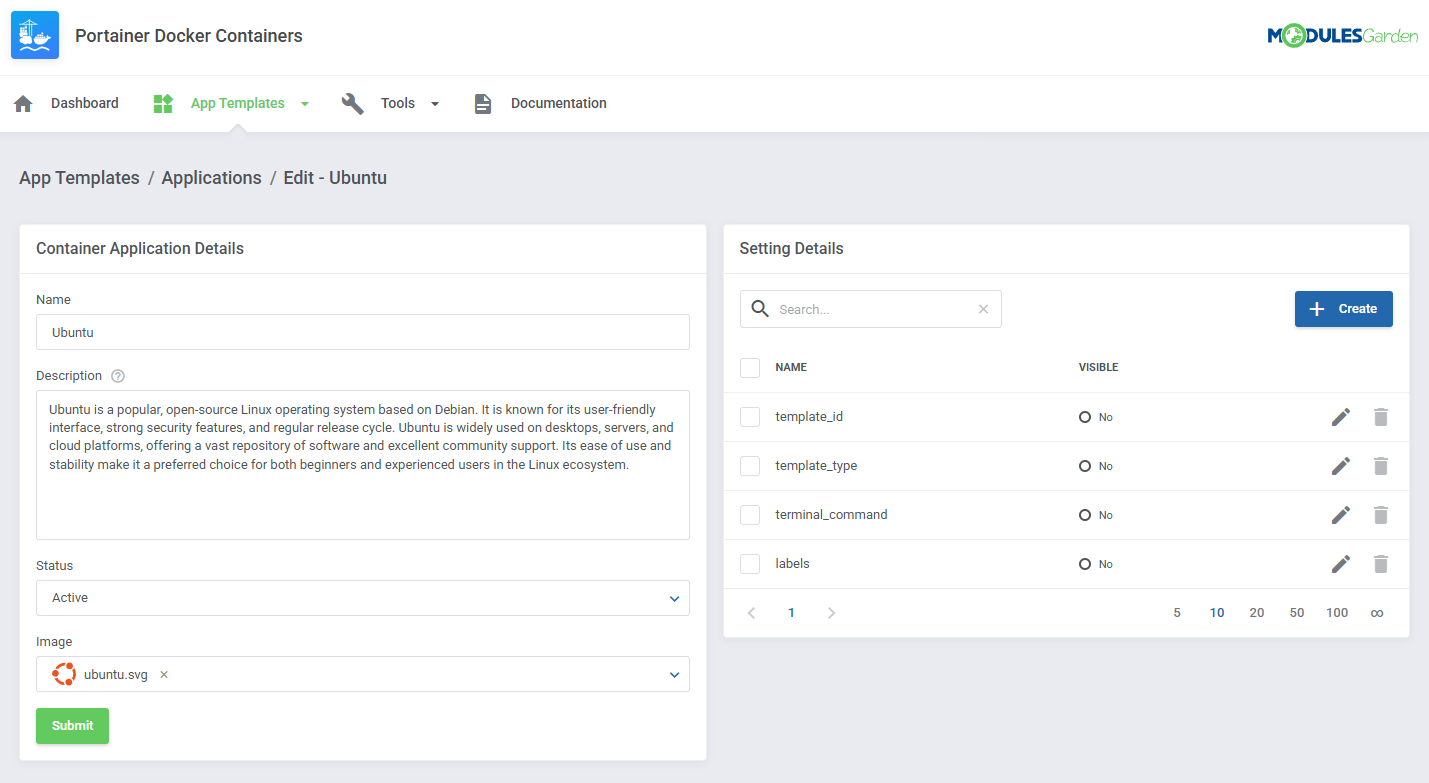 Portainer Docker Containers For WHMCS: Module Screenshot 19
