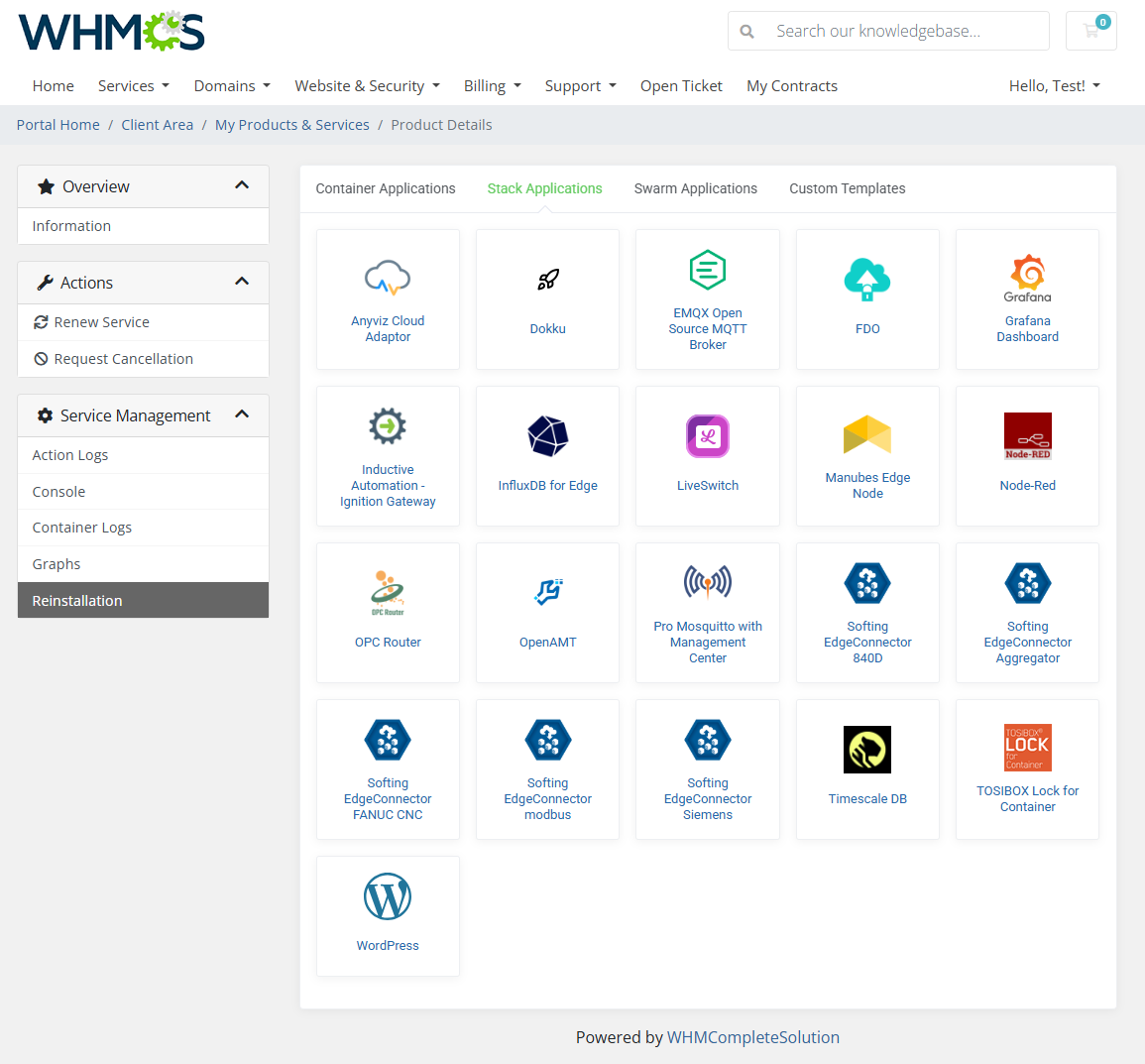 Portainer Docker Containers For WHMCS: Module Screenshot 8
