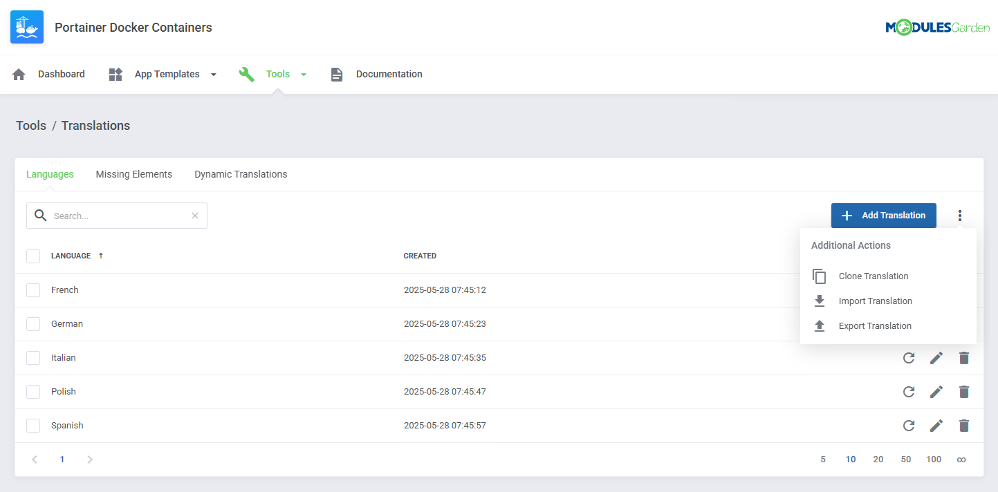 Portainer Docker Containers For WHMCS: Module Screenshot 24