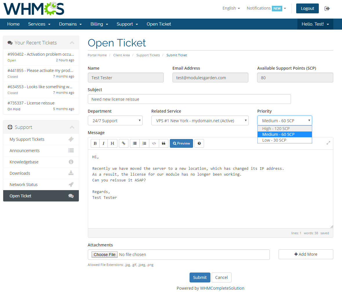 Premium Support Tickets For WHMCS: Screen 3