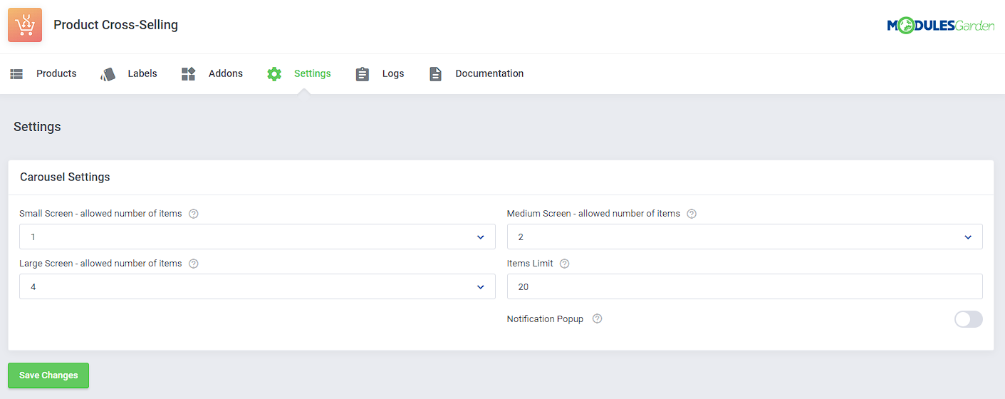 Product Cross-Selling For WHMCS: Module Screenshot 13