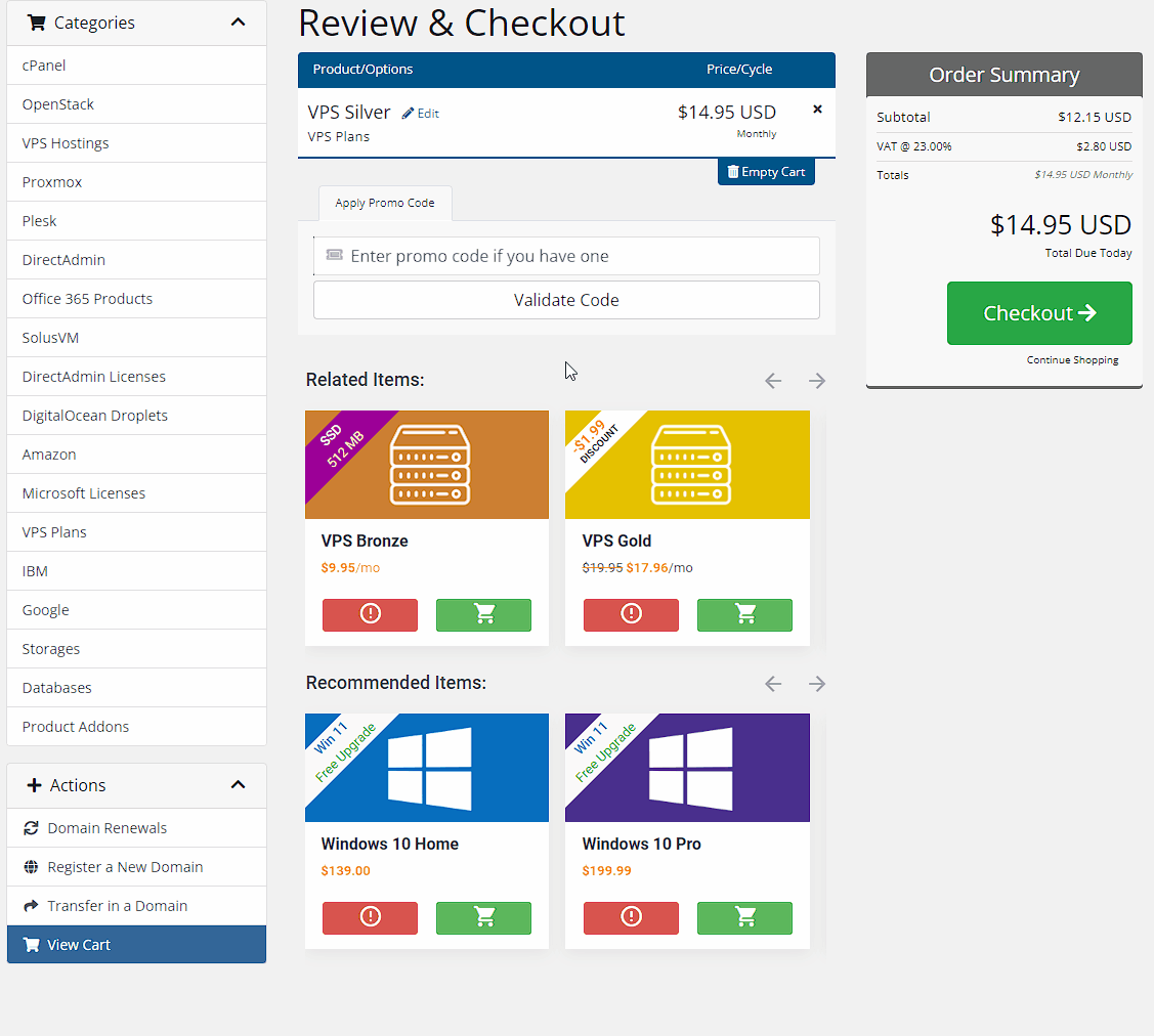 Product Cross-Selling For WHMCS: Module Screenshot 3