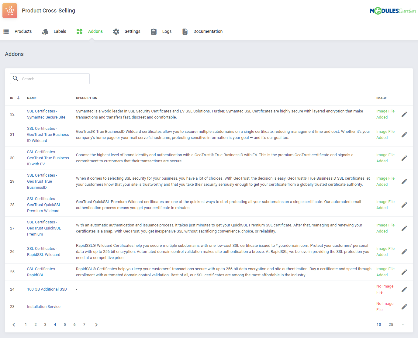 Product Cross-Selling For WHMCS: Module Screenshot 12