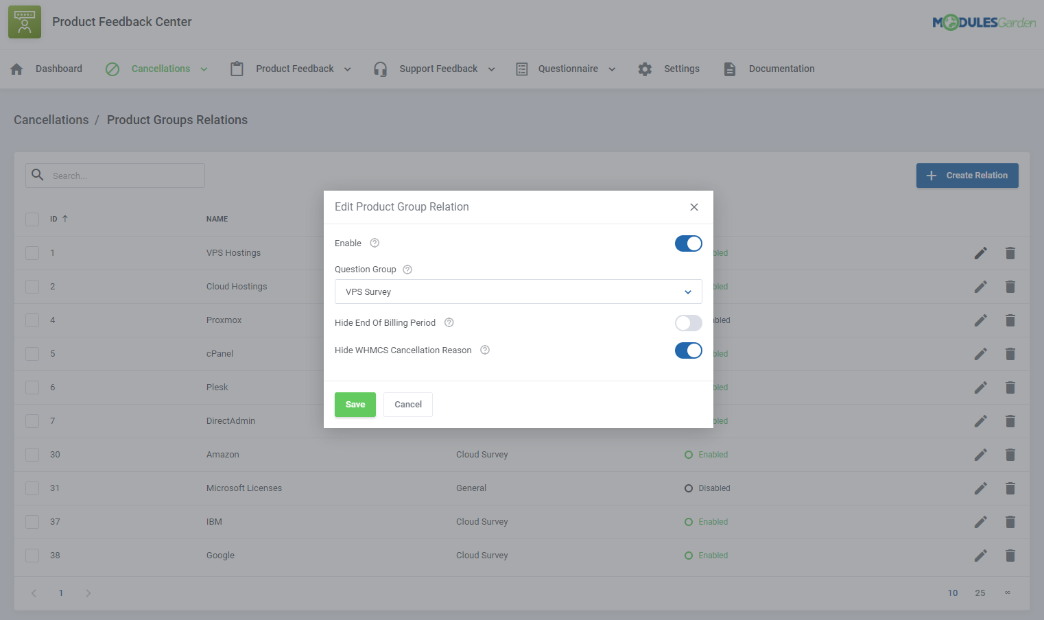 Product Feedback Center For WHMCS: Module Screenshot 18