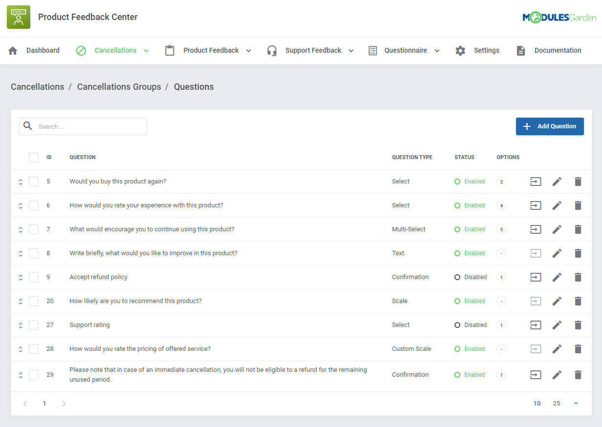 Product Feedback Center For WHMCS: Module Screenshot 12