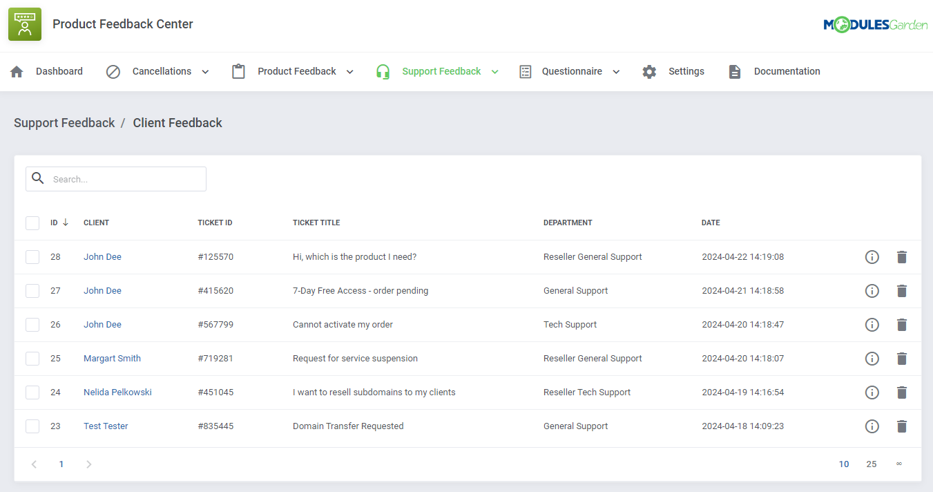 Product Feedback Center For WHMCS: Module Screenshot 27