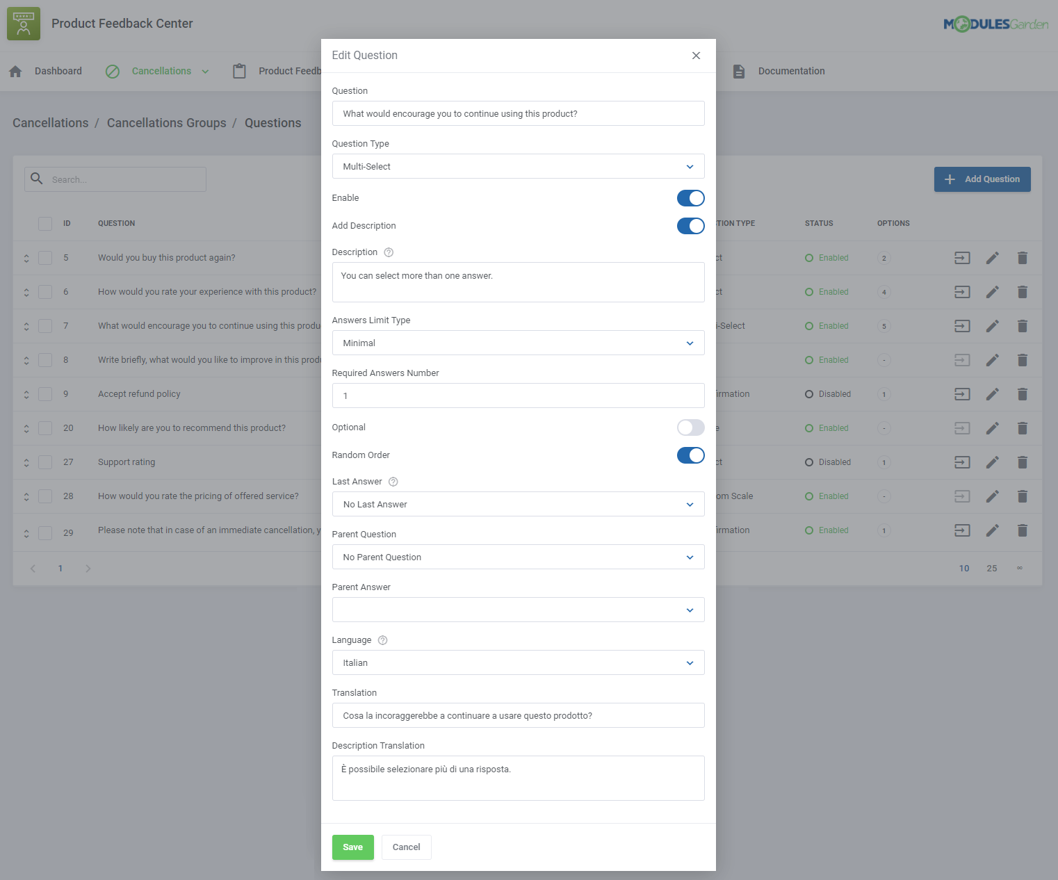 Product Feedback Center For WHMCS: Module Screenshot 14
