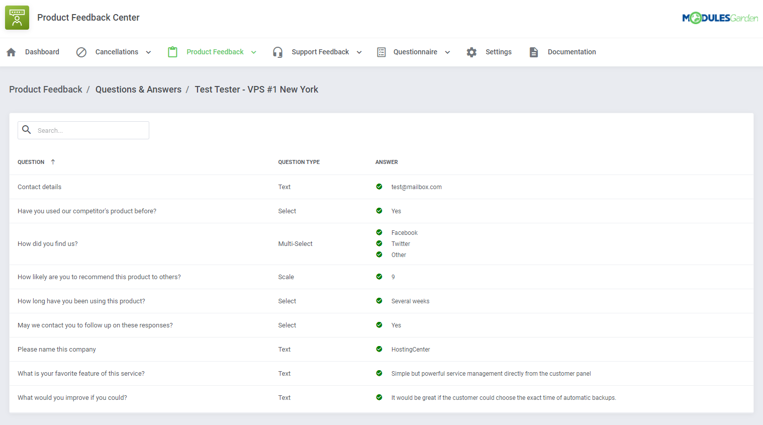 Product Feedback Center For WHMCS: Module Screenshot 21