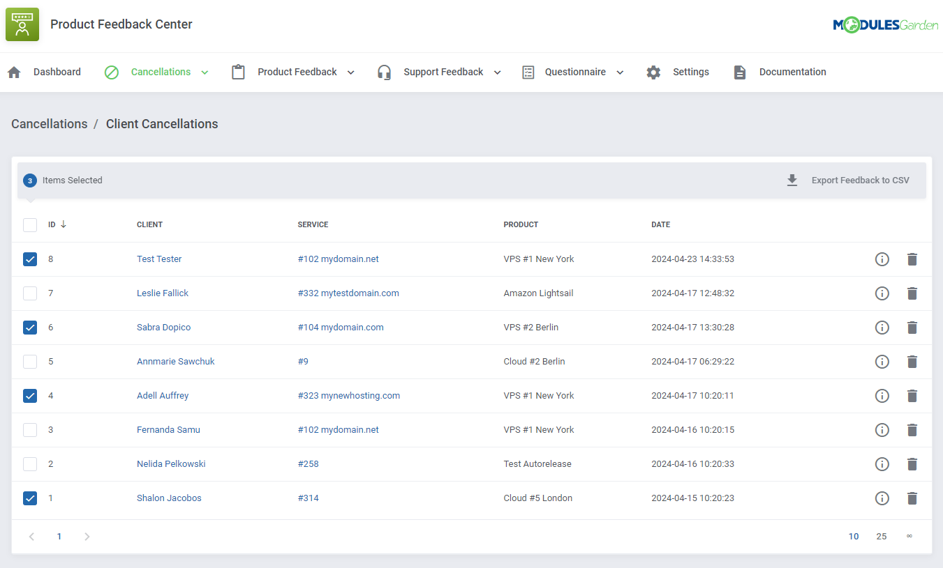 Product Feedback Center For WHMCS: Module Screenshot 8