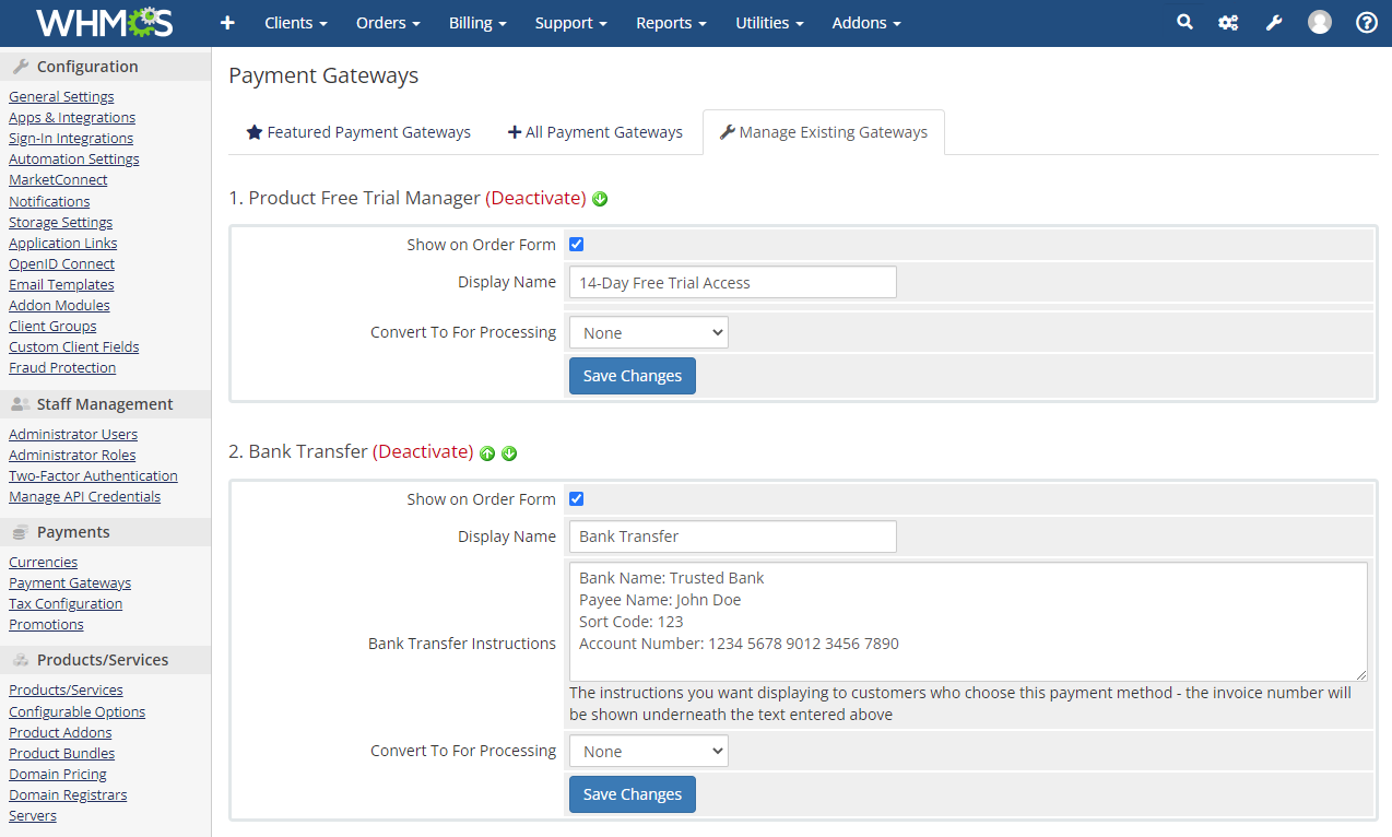 Product Free Trial Manager For WHMCS: Module Screenshot 10