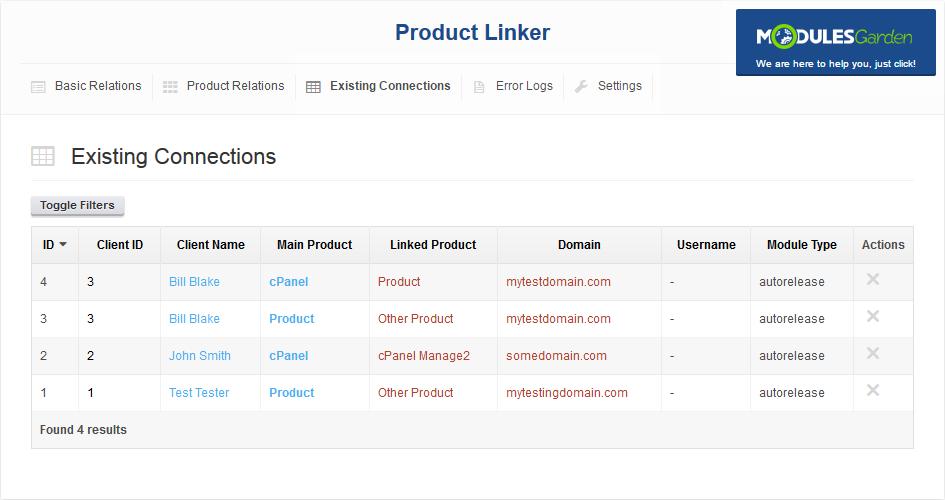Product Linker For WHMCS: Screen 3