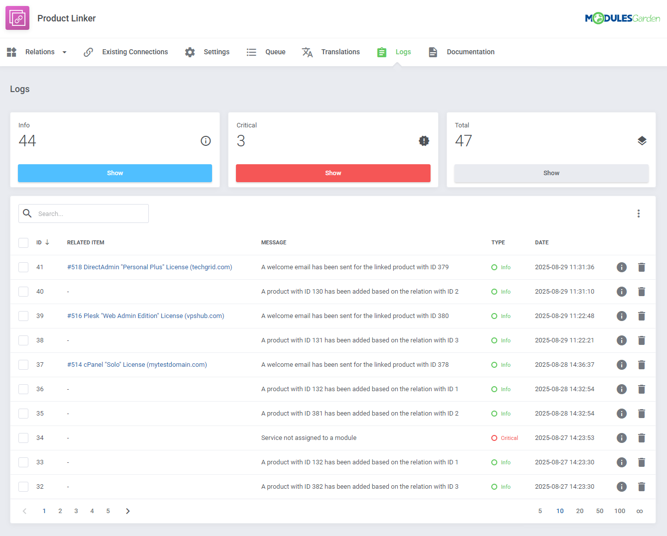 Product Linker For WHMCS: Module Screenshot 13