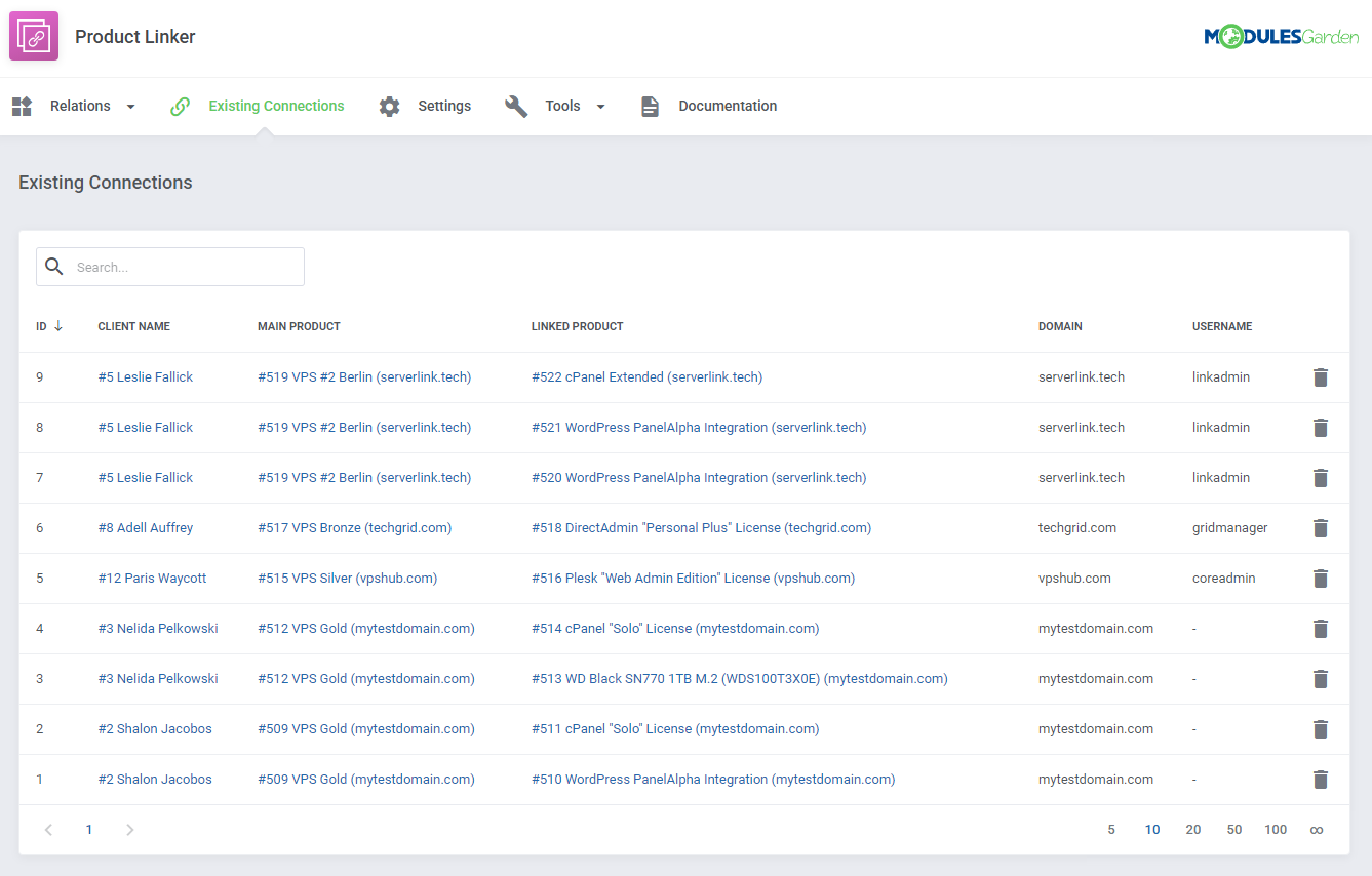 Product Linker For WHMCS: Module Screenshot 7