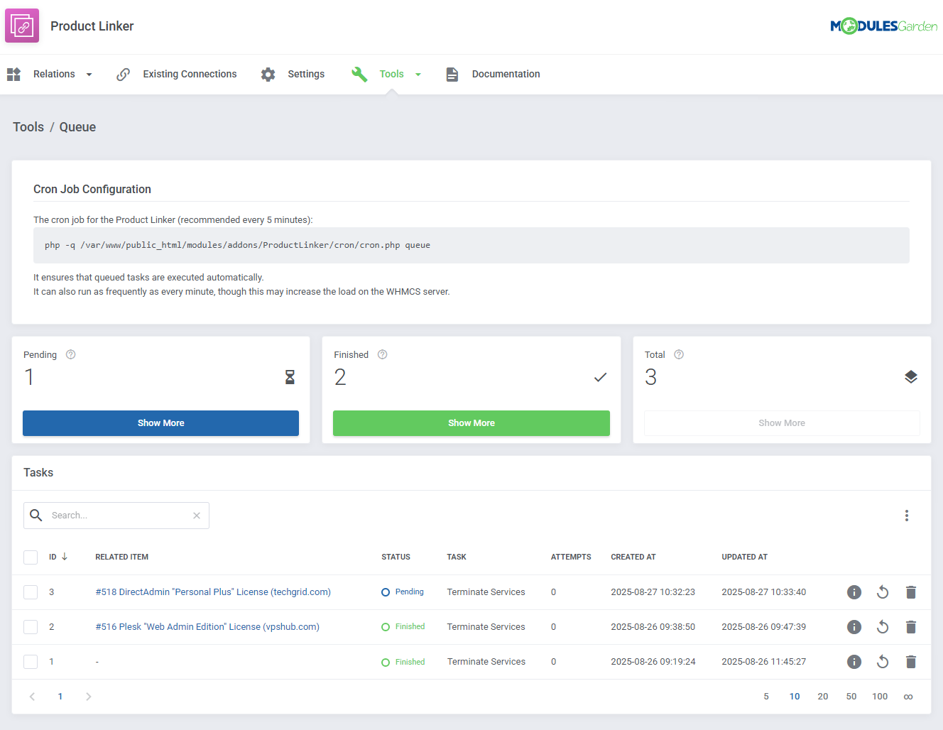 Product Linker For WHMCS: Module Screenshot 9