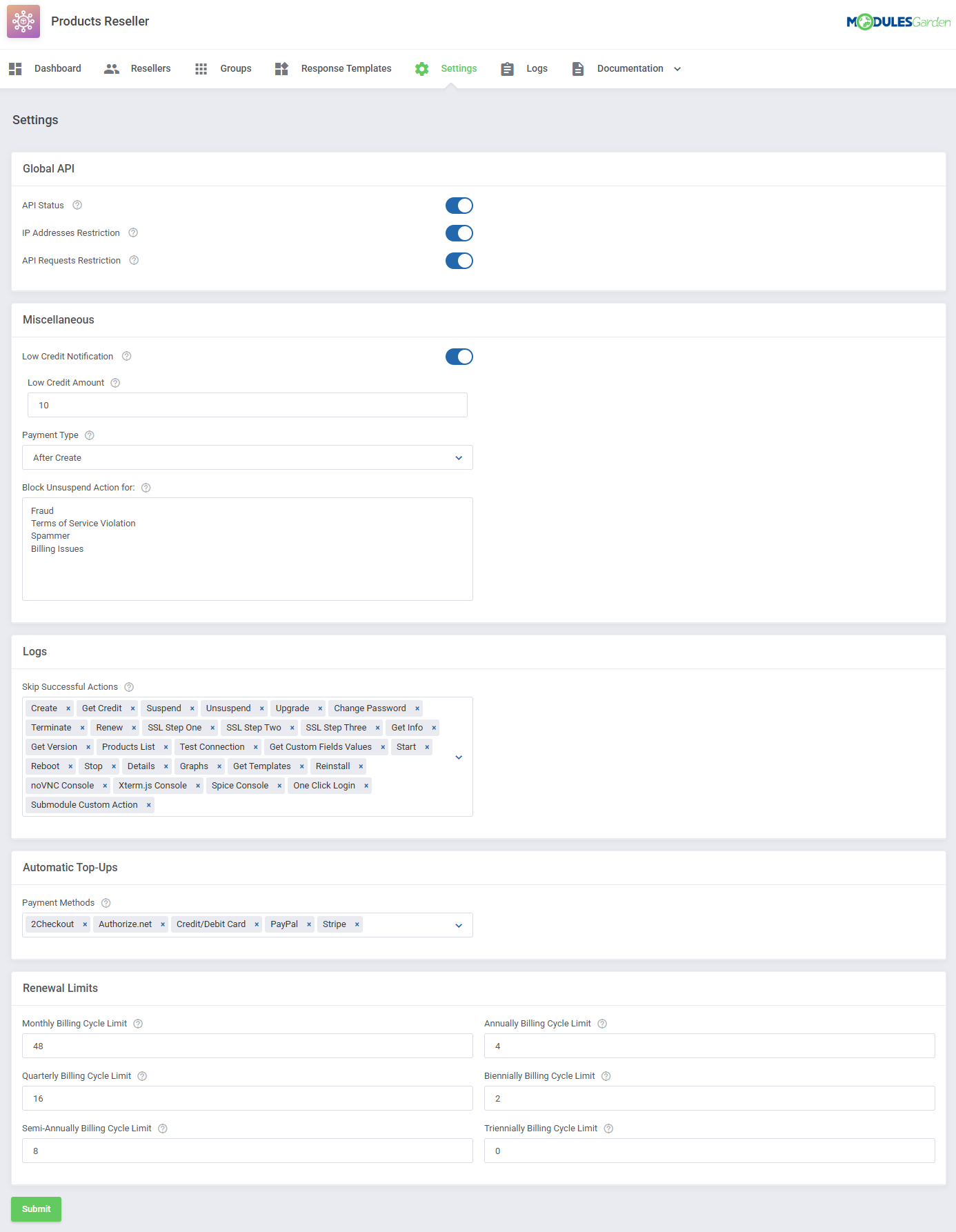 Products Reseller For WHMCS: Module Screenshot 17