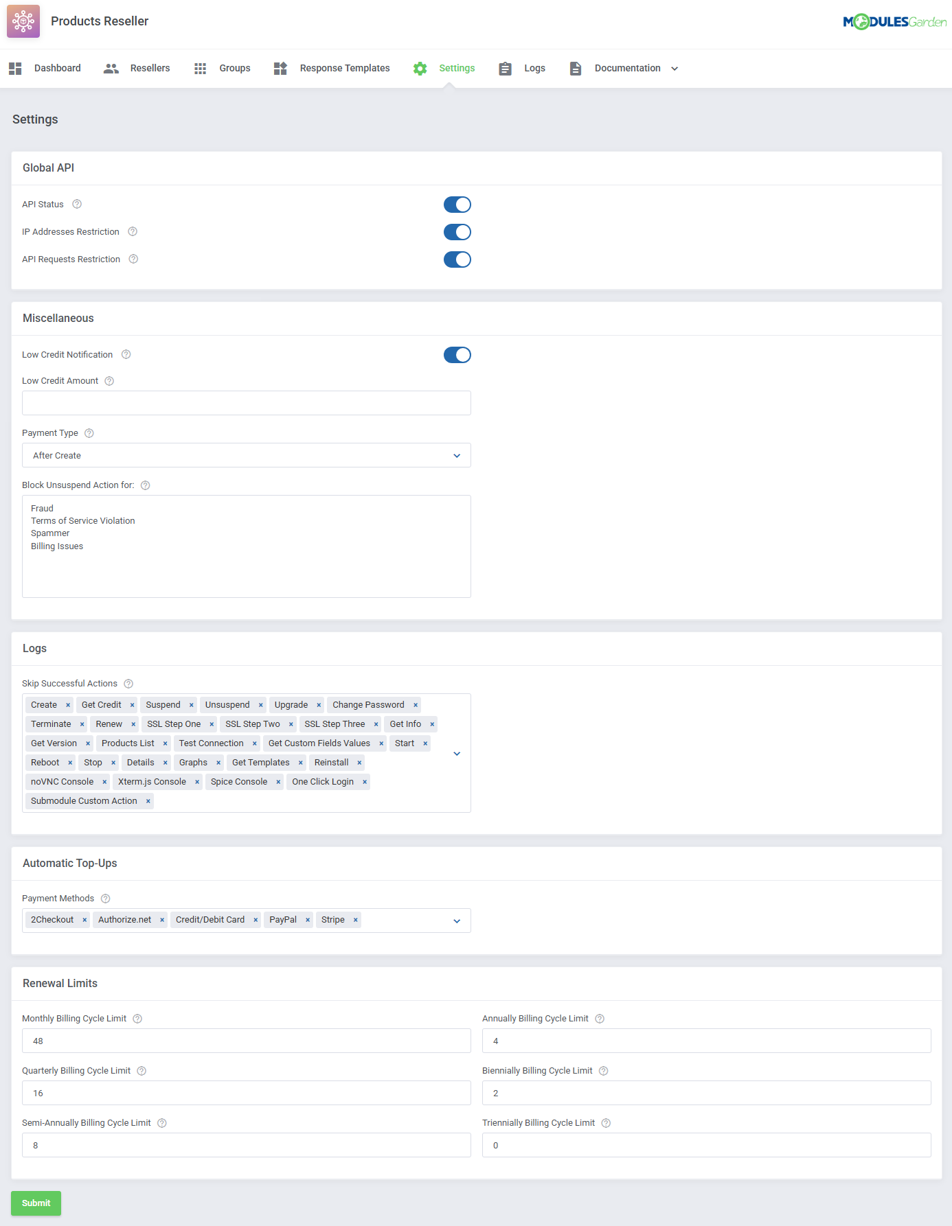 Products Reseller For WHMCS: Module Screenshot 18