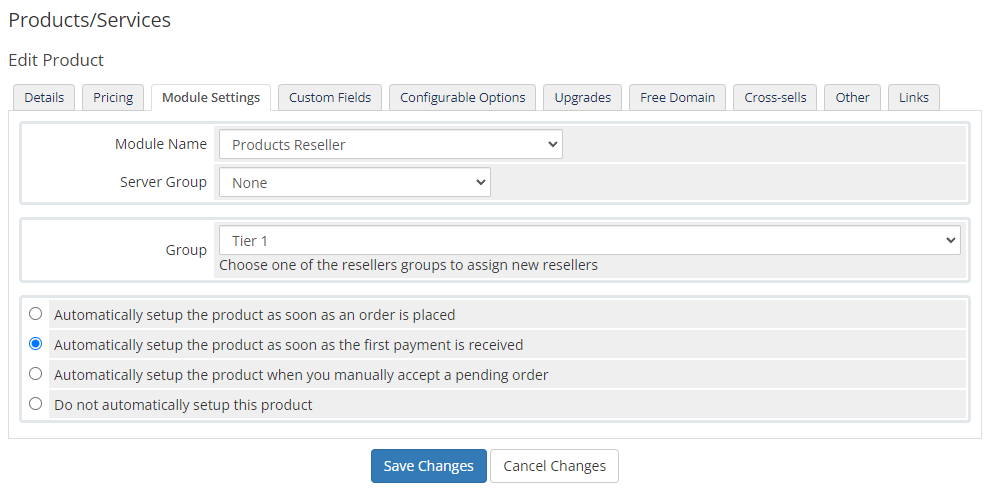 Products Reseller For WHMCS: Module Screenshot 21