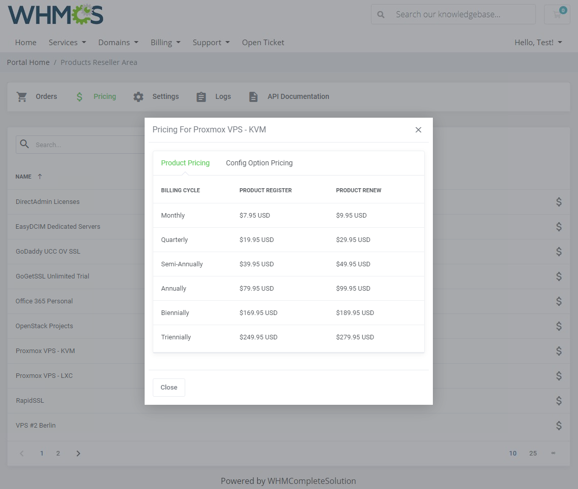 Products Reseller For WHMCS: Module Screenshot 24