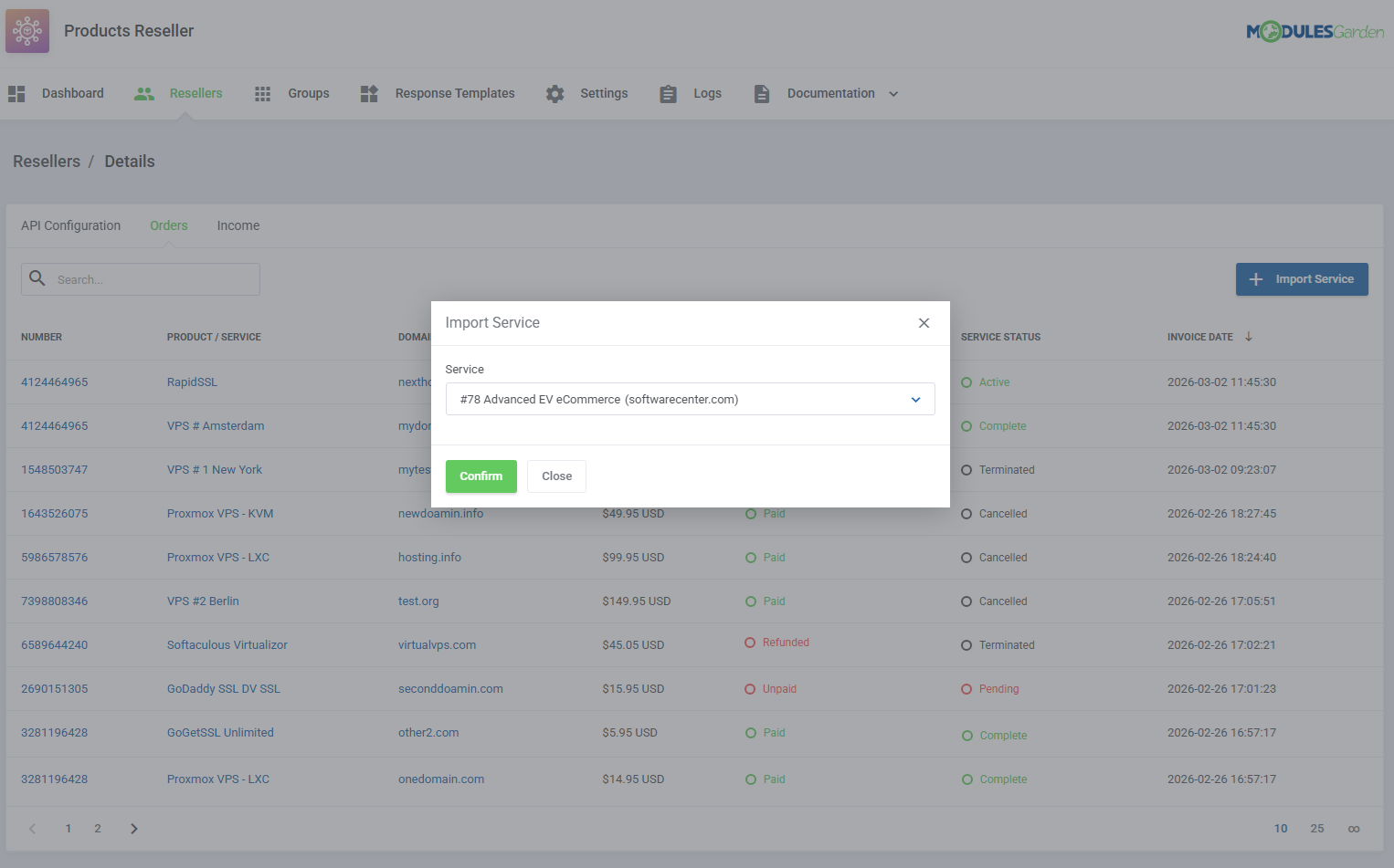 Products Reseller For WHMCS: Module Screenshot 6