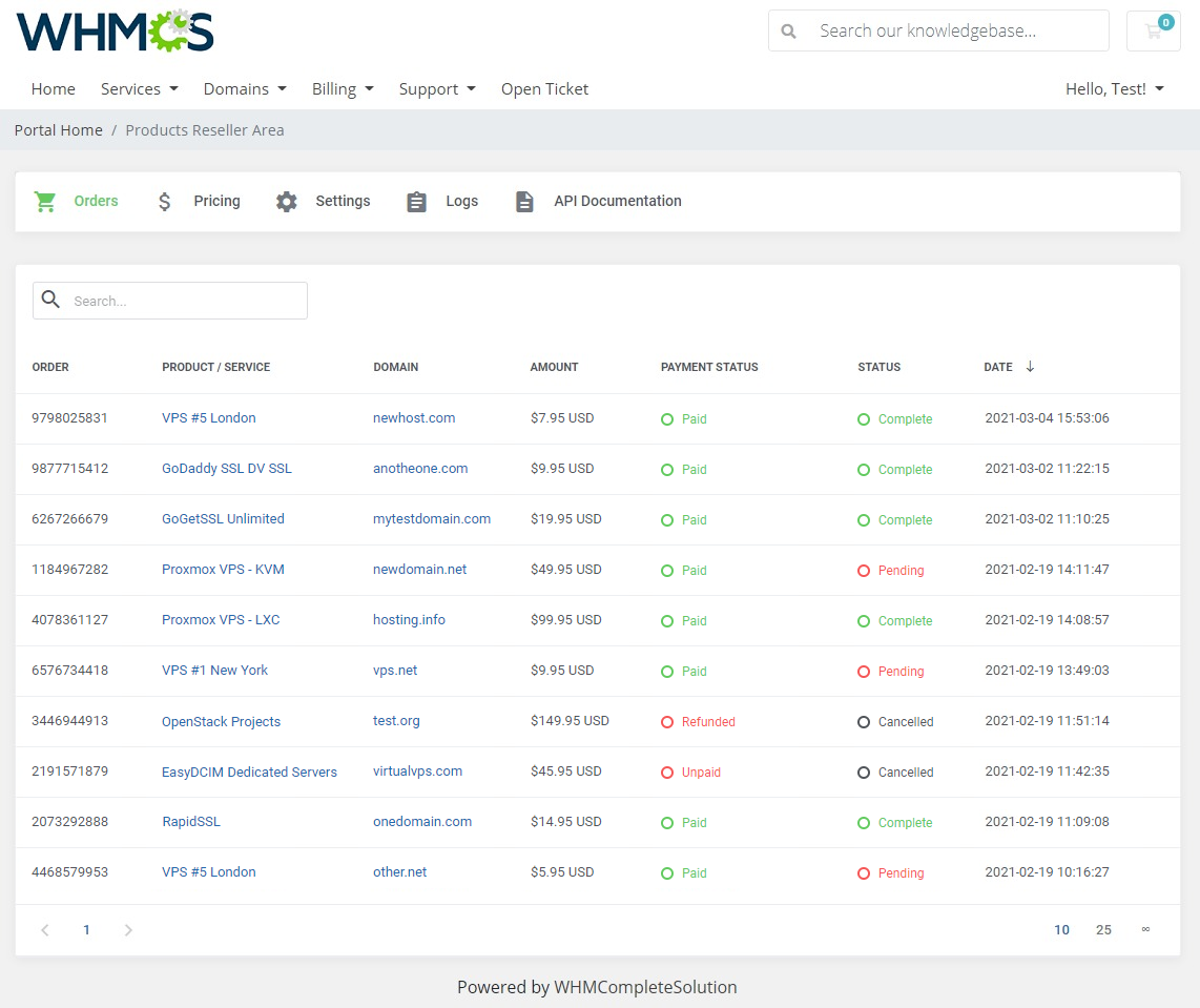 Products Reseller For WHMCS: Module Screenshot 20
