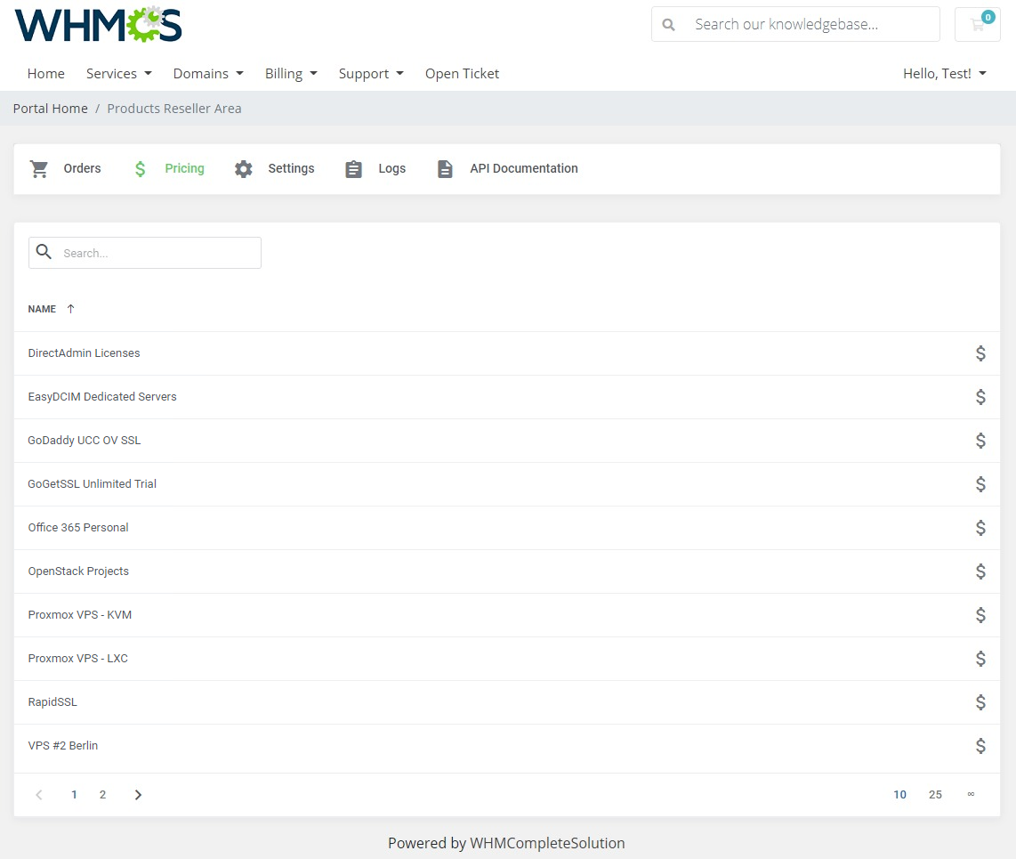 Products Reseller For WHMCS: Module Screenshot 21