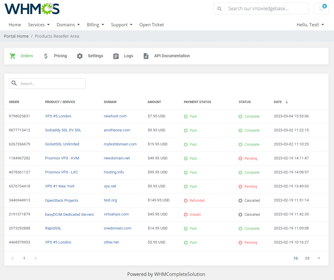 Products Reseller For WHMCS: Module Screenshot 21