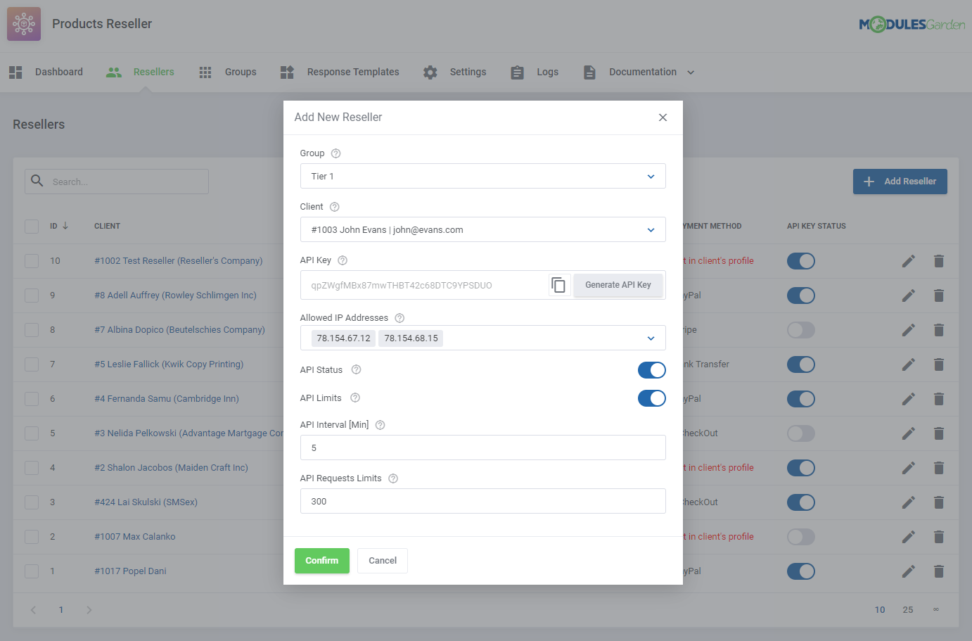 Products Reseller For WHMCS: Module Screenshot 3