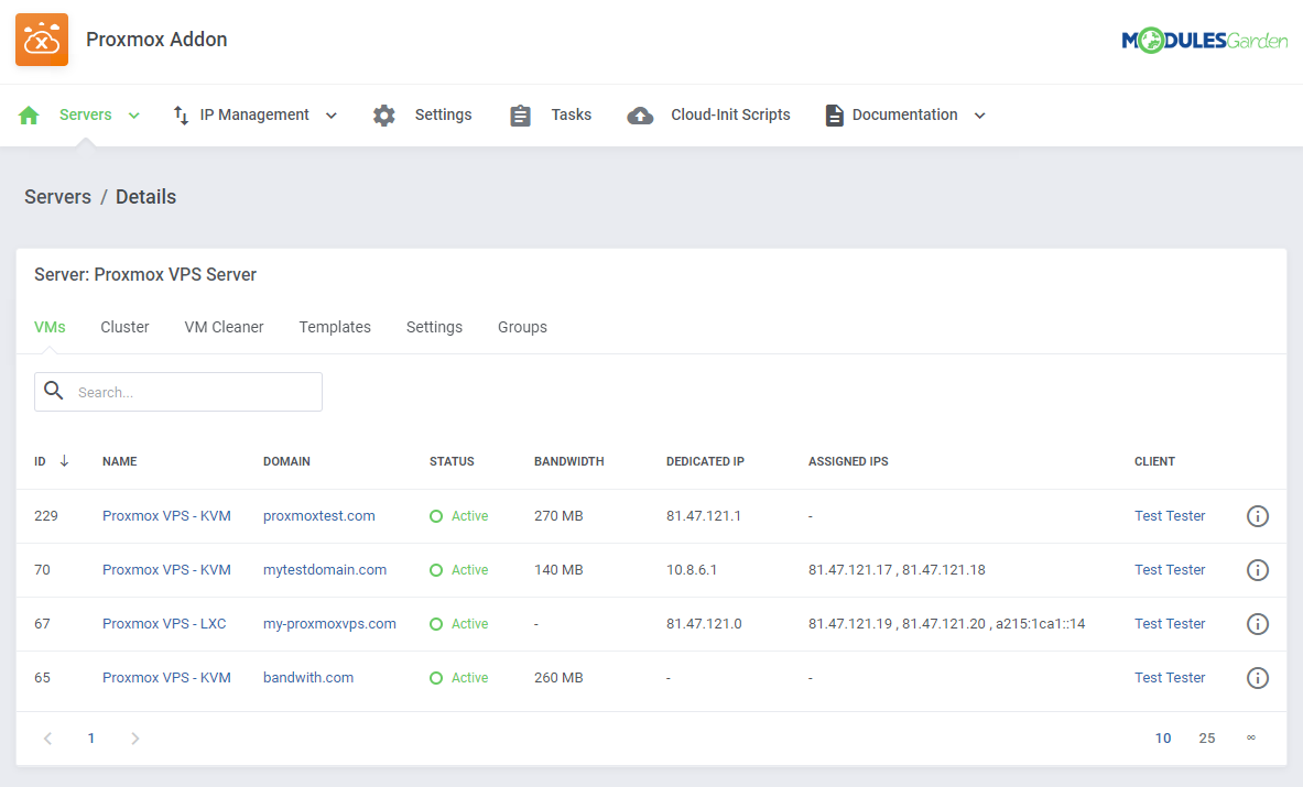 Proxmox VE Cloud VPS For WHMCS: Module Screenshot 29