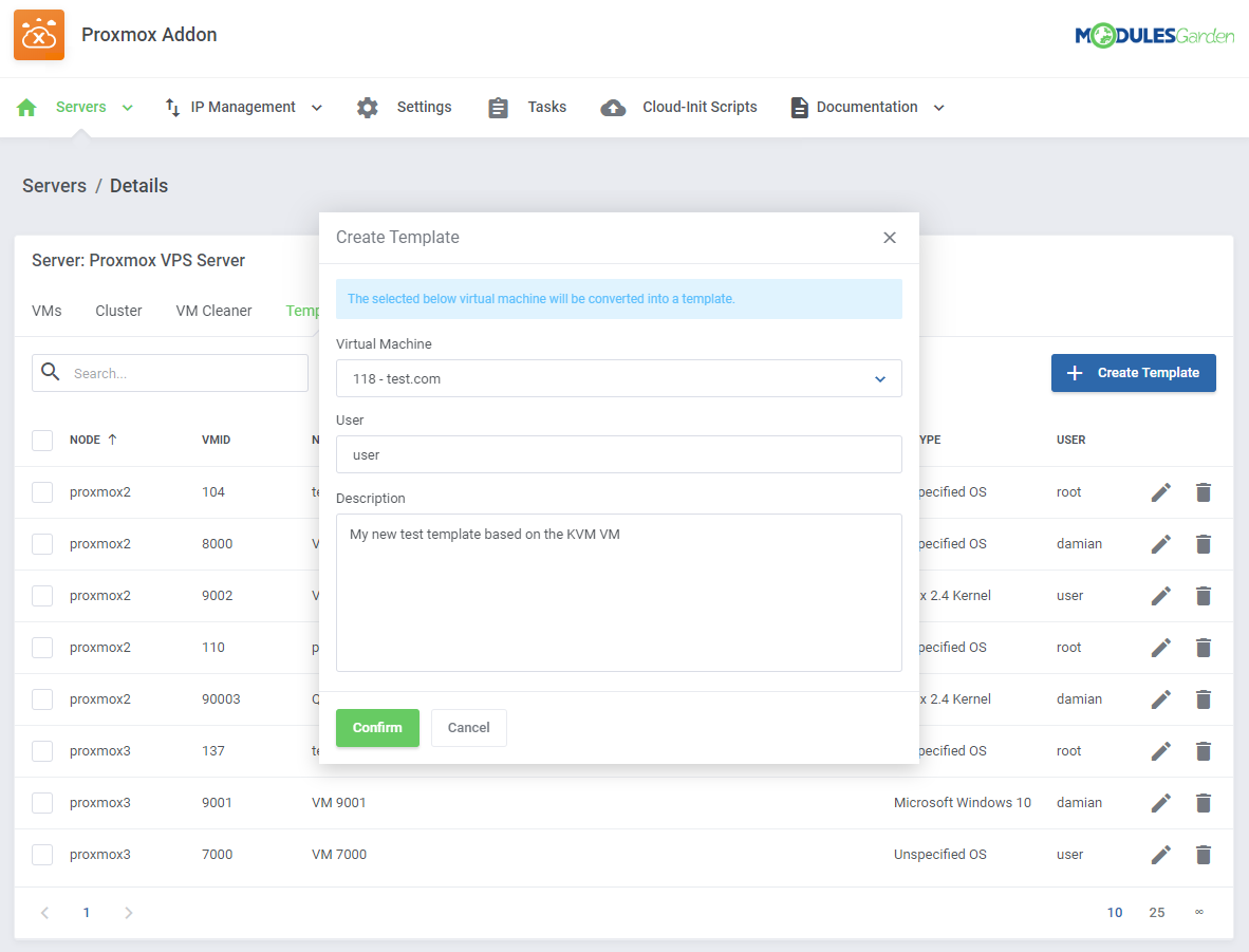 Proxmox VE Cloud VPS For WHMCS: Module Screenshot 36