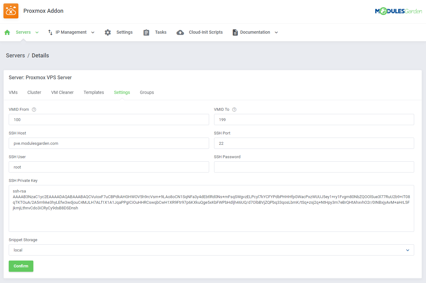 Proxmox VE Cloud VPS For WHMCS: Module Screenshot 37