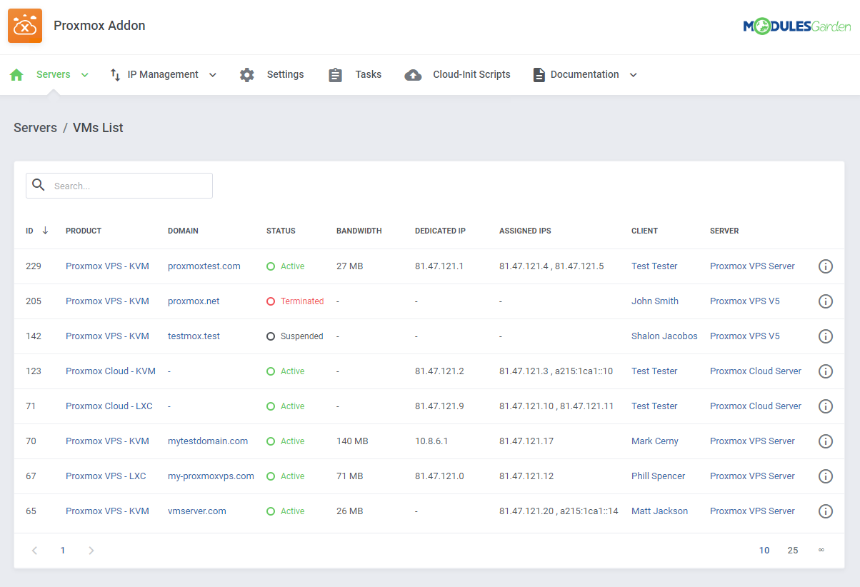 Proxmox VE Cloud VPS For WHMCS: Module Screenshot 39