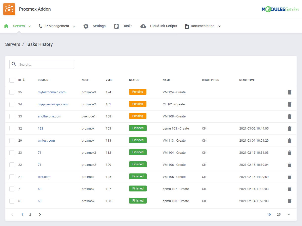 Proxmox VE Cloud VPS For WHMCS: Module Screenshot 41