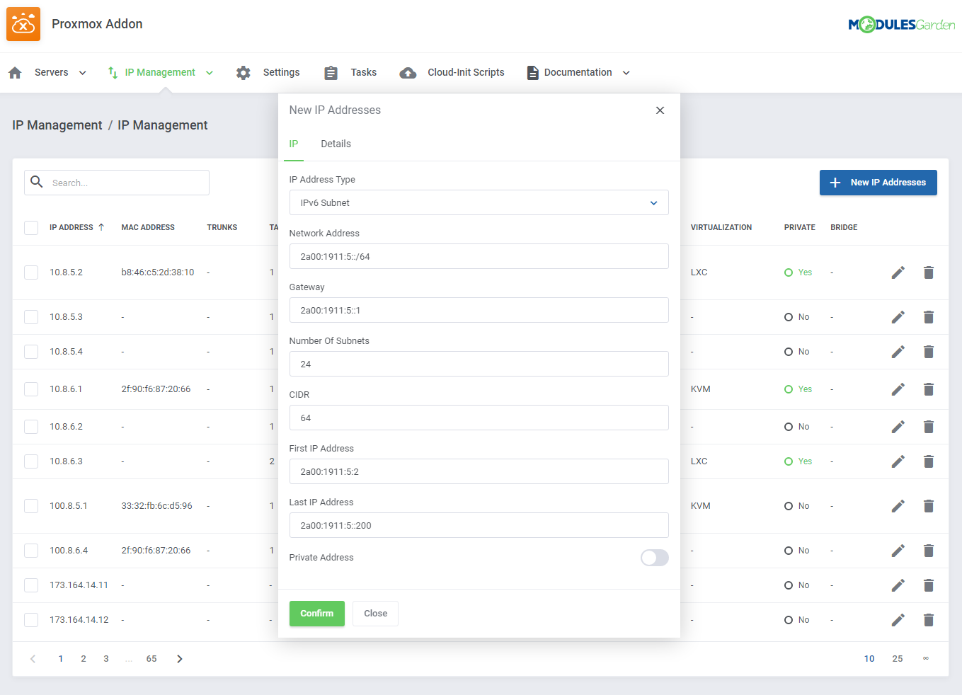 Proxmox VE Cloud VPS For WHMCS: Module Screenshot 45