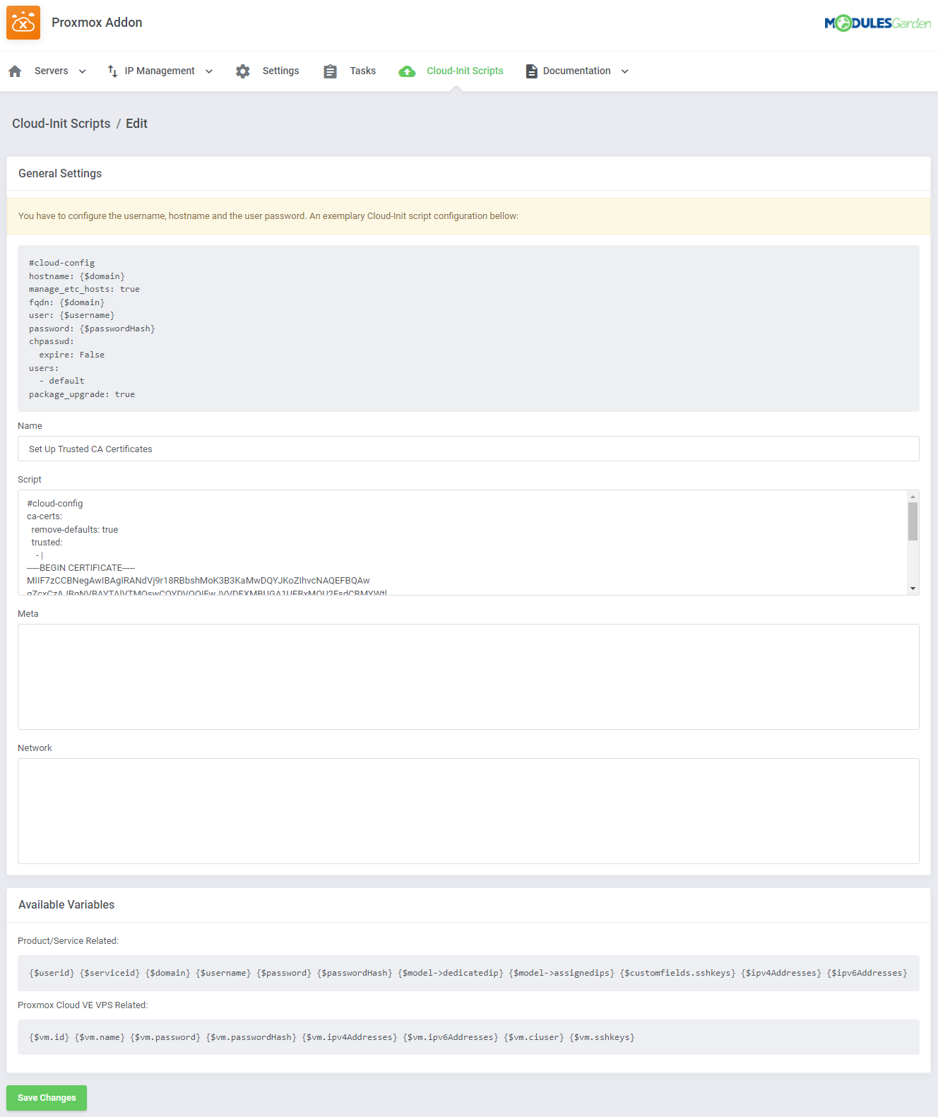 Proxmox VE Cloud VPS For WHMCS: Module Screenshot 51