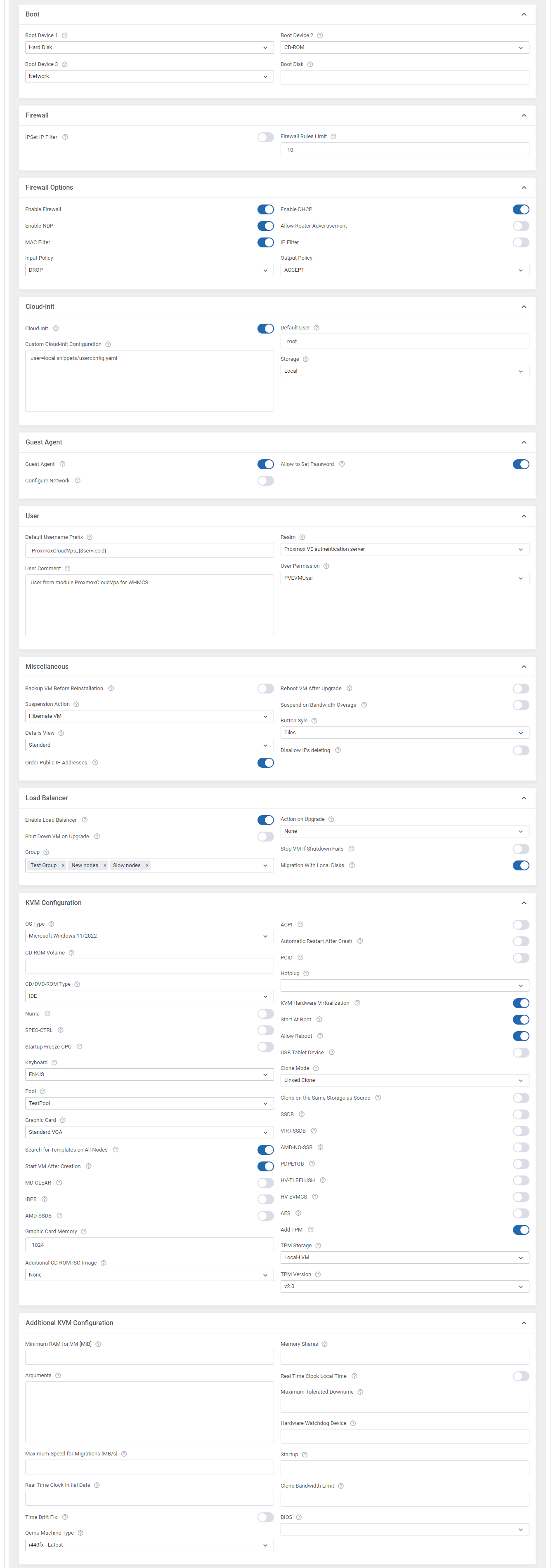 Proxmox VE Cloud VPS For WHMCS: Module Screenshot 53